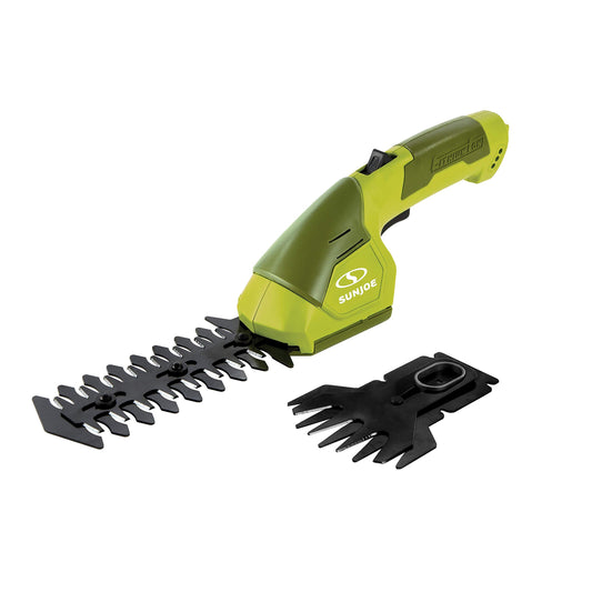 Sun Joe HJ604C Cordless Grass Shear + Shrubber Handheld Trimmer, (w/ Battery + Charger Included), Green, 7.2V