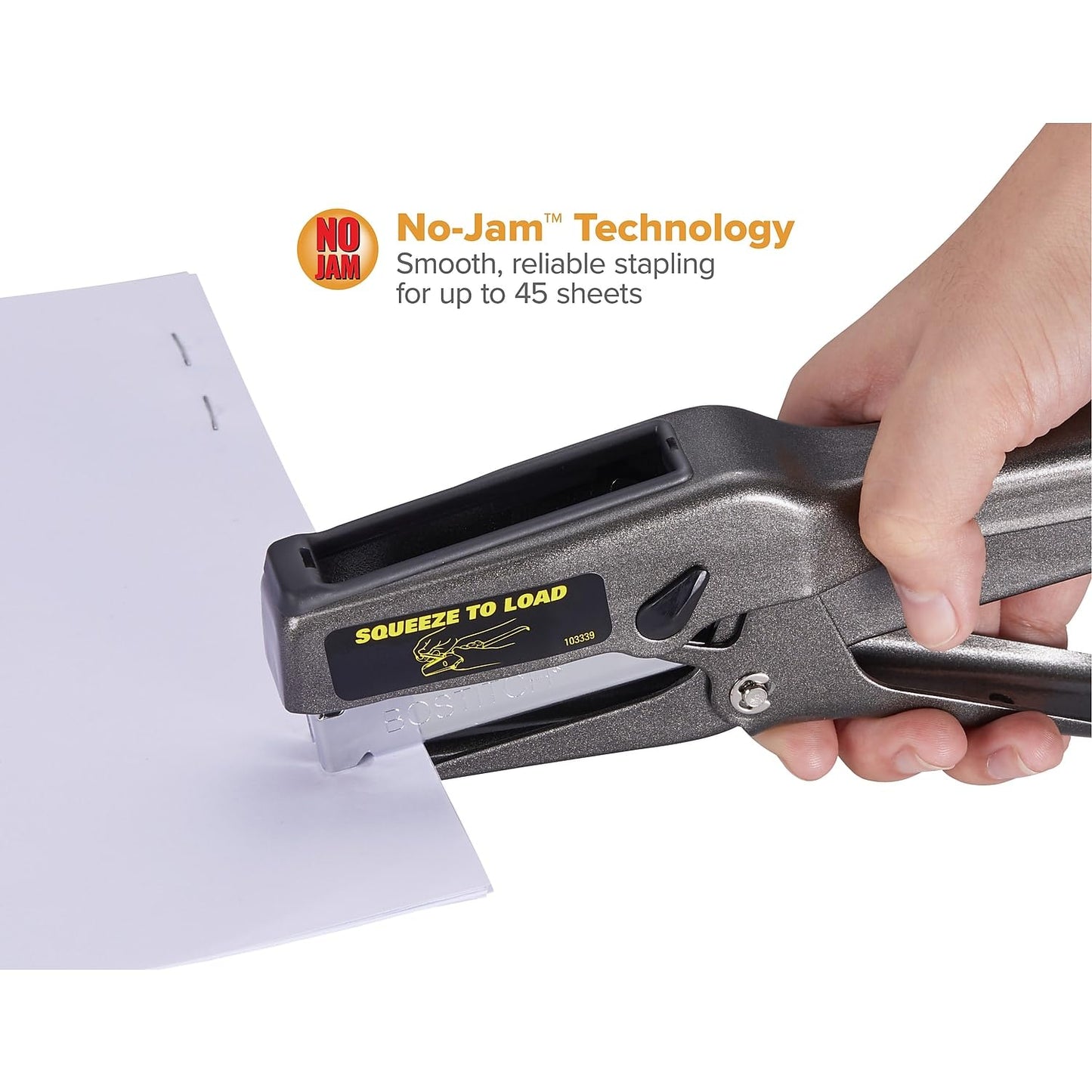 Bostitch Office B8 Heavy Duty All Metal 45 Sheet Plier Stapler, 210 Stapler Capacity, Full-Strip, Black