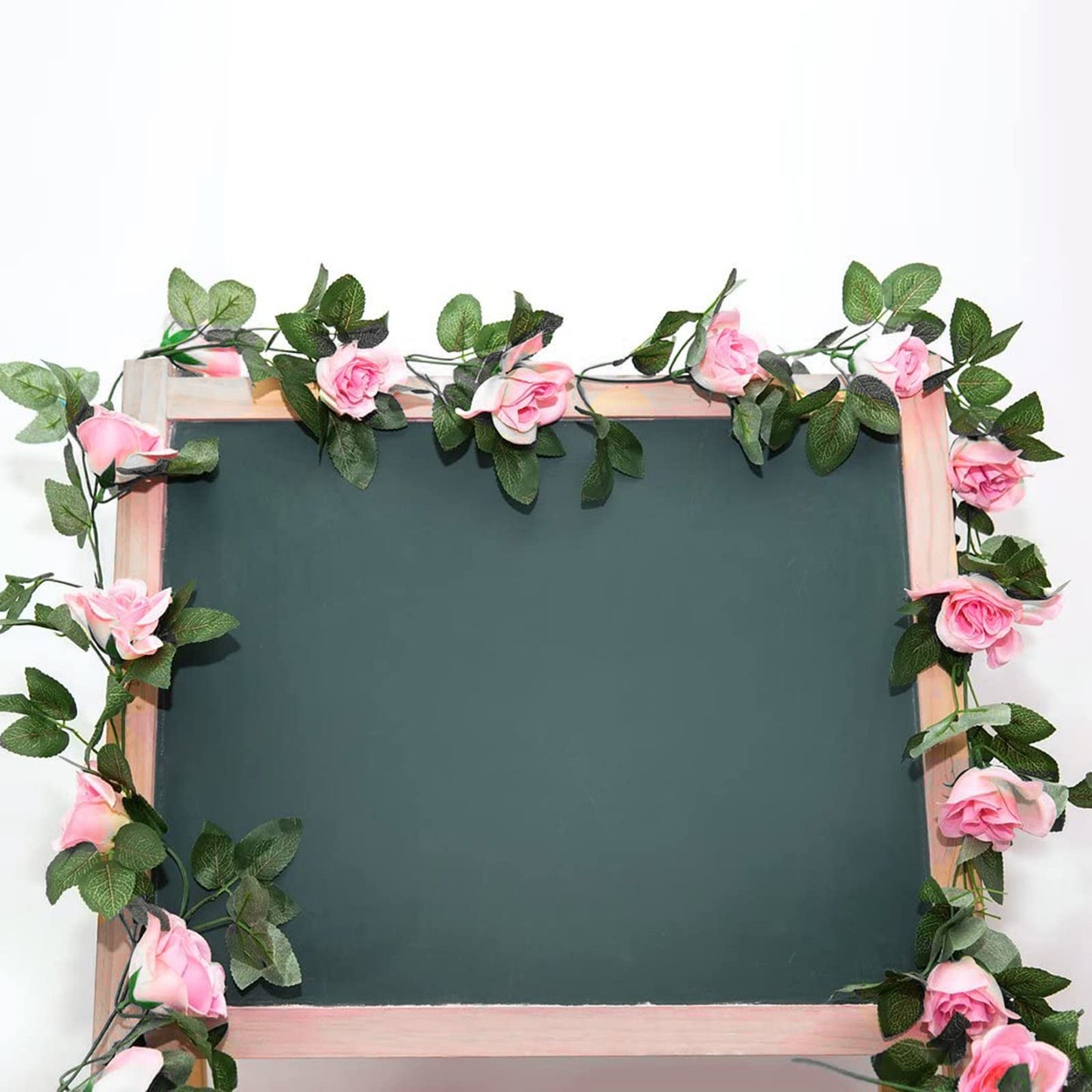 Yebazy Jinway 2PCS(16FT) Fake Rose Vine Garland Artificial Flowers Plants for Hotel Home Party Valentine's Day Garden Craft Art Decor