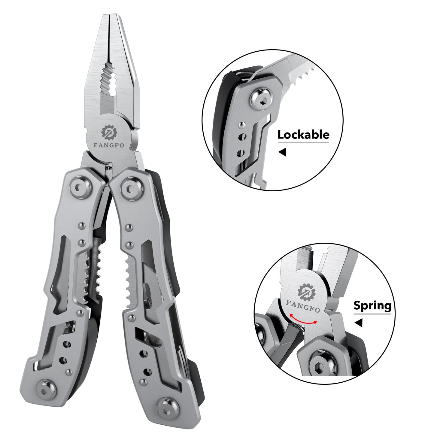 14-In-1 Multitool Pliers，Premium Portable Multi Tool ，with Safety Locking Professional Stainless Steel Multitool Pliers Pocket Knife,Apply to Survival
