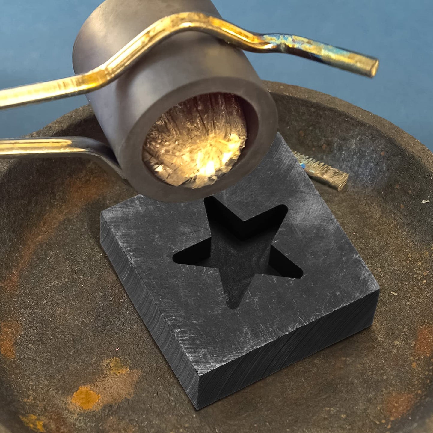 3 Pieces Heart Star Cross Graphite Casting Ingot Mold Metal Refining Scrap Melting Casting Mould for Smelting Gold Silver Metal Aluminum Copper