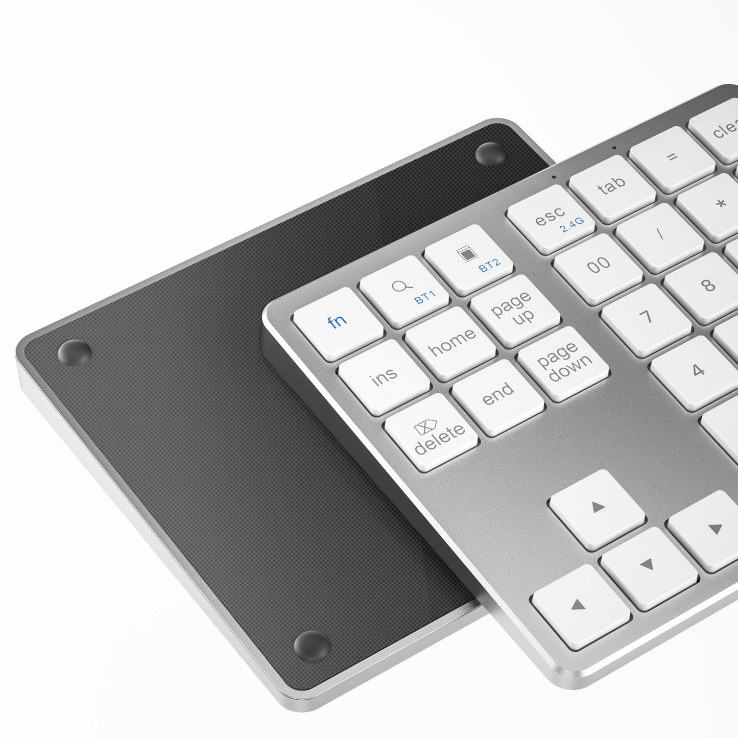 JPHTEK Bluetooth Number Pad, Aluminum Rechargeable Wireless Numeric Keypad Slim 35 Keys External Numpad Keyboard Data Entry for Laptop, MacBook, MacBook Air/Pro, iMac, Windows (White)