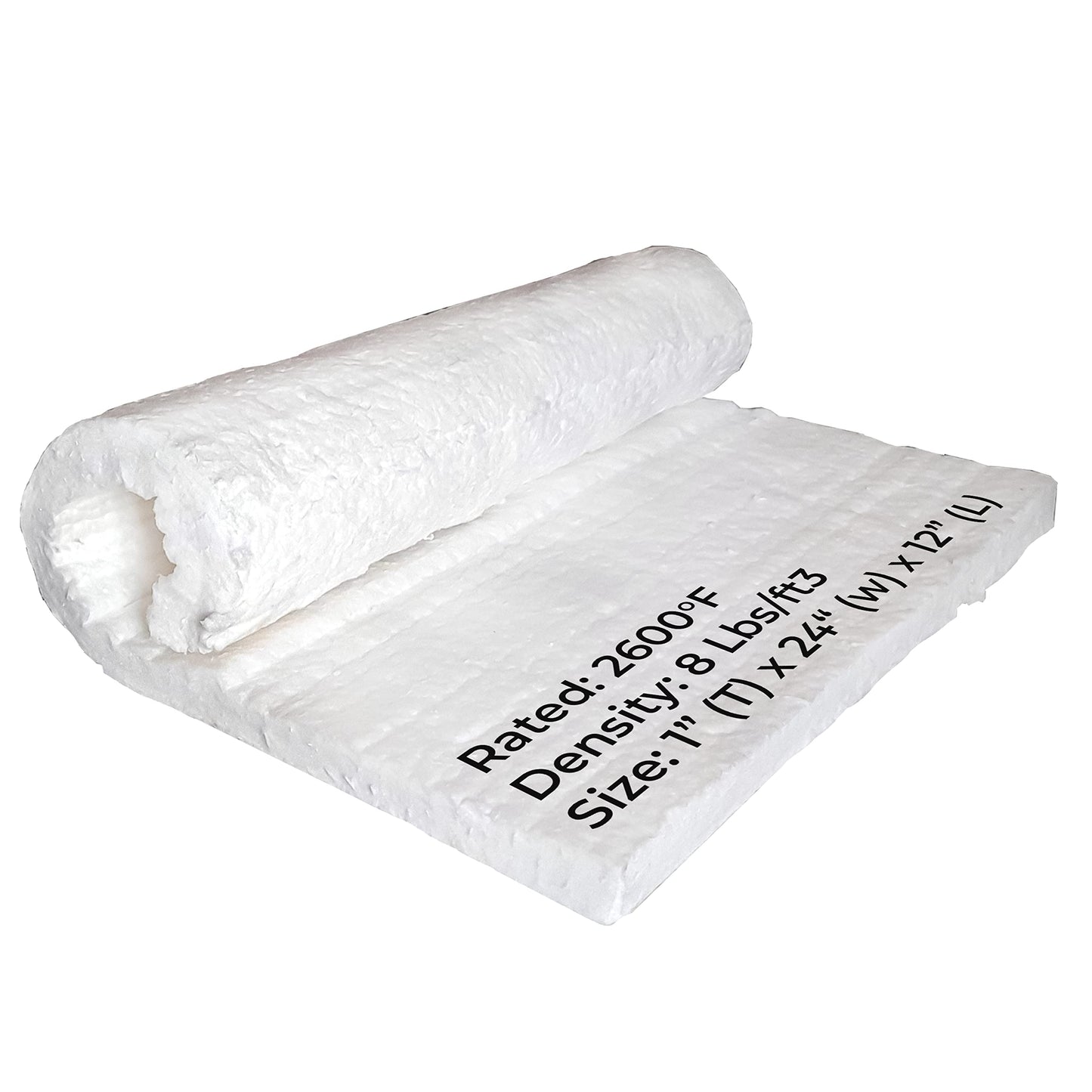 SIMOND STORE Ceramic Fiber Insulation Blanket, 1" Thick x 24" x 12" 2600F #8 Fireproof Insulation for Kilns, Forge, Furnace, Boiler, Chimney, Stove, Fireplace, Oven Insulation