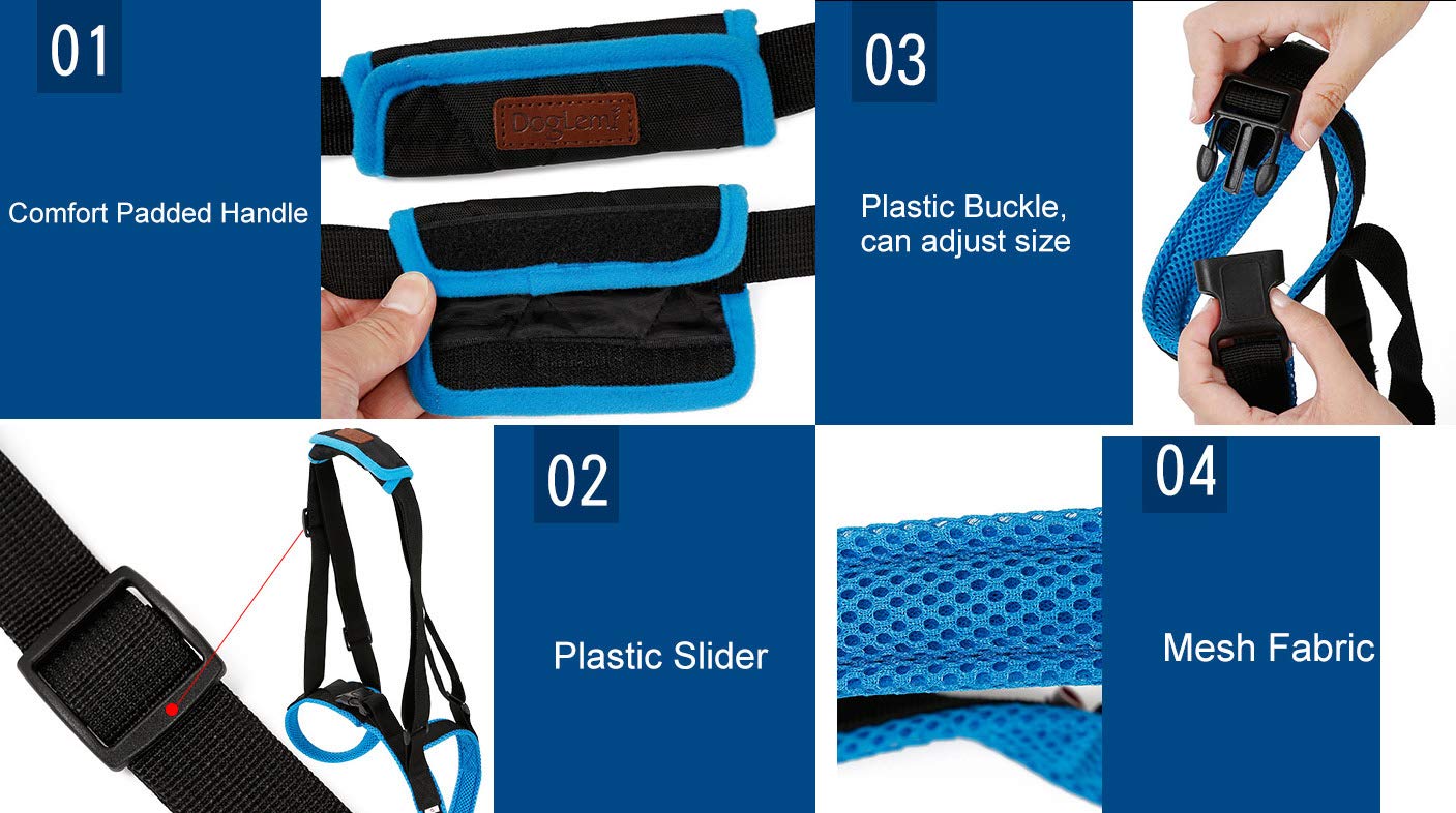 Tineer Dog Lift Harness for Back Legs Pet Support Harness Rear Sling Help Weak Legs Stand Up Support Balance Harness for Arthritis Rehabilitation Dogs (XL)
