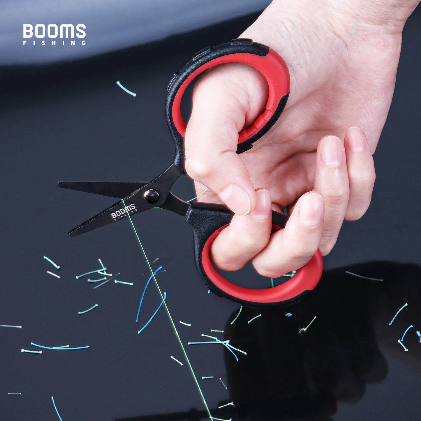 Booms Fishing S05 Fishing Scissors for Braided Line, 4" Fishing Serrated Shears, Fishing Line Cutter Saltwater and Freshwater