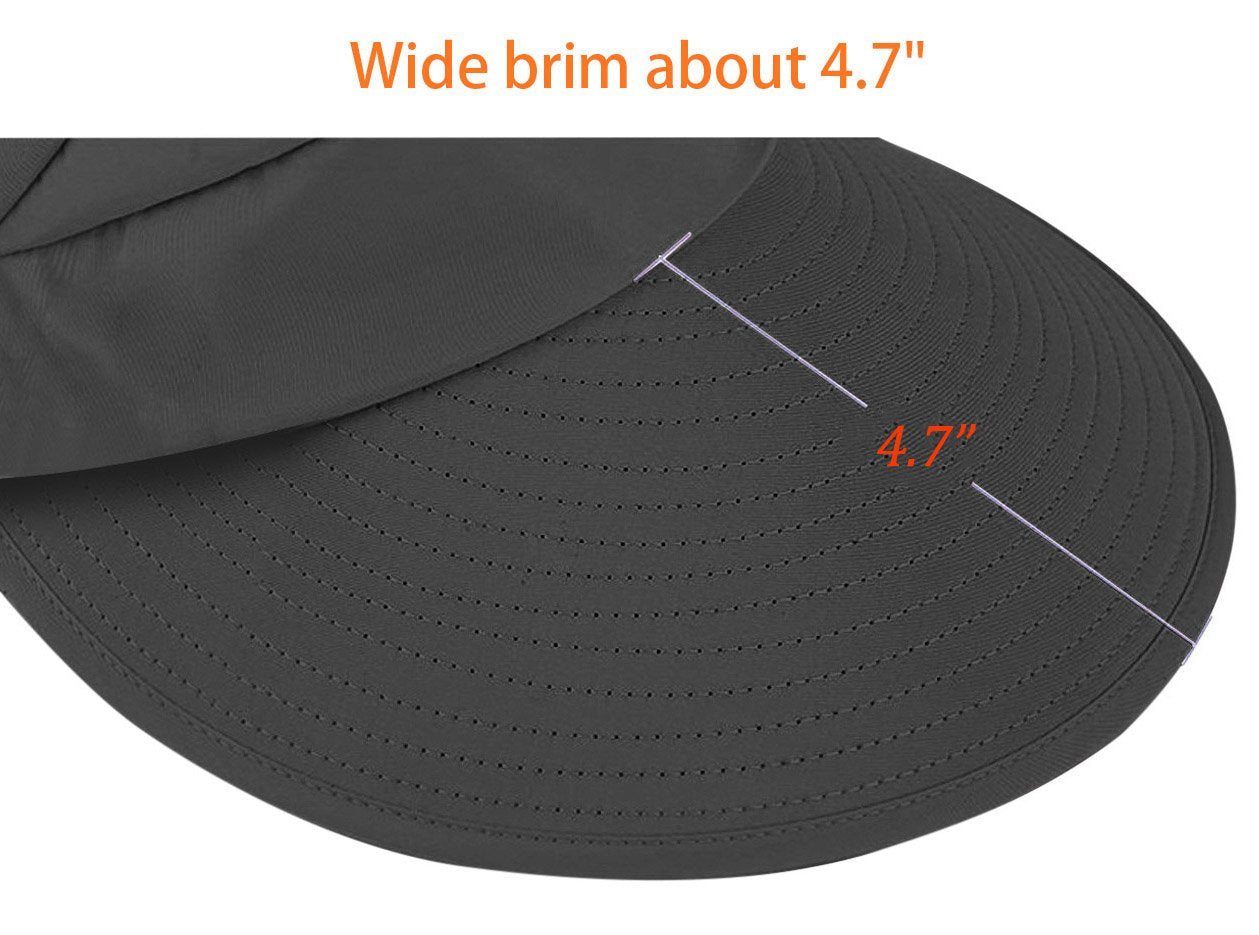 HINDAWI Sun Hats for Women Wide Brim Sun Hat UV Protection Visor Floppy Beach Packable Caps Grey