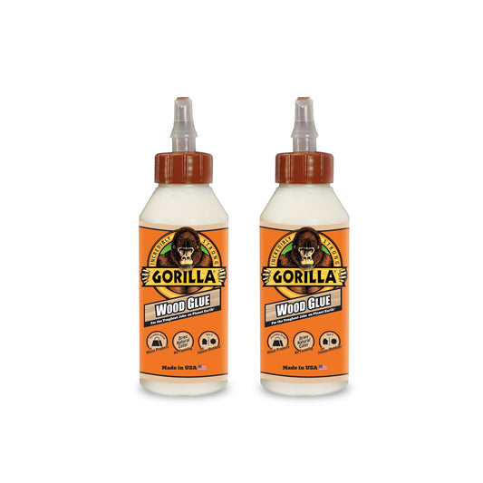 Gorilla Wood Glue, 8 Ounce Bottle, Natural Wood Color, (Pack of 2)