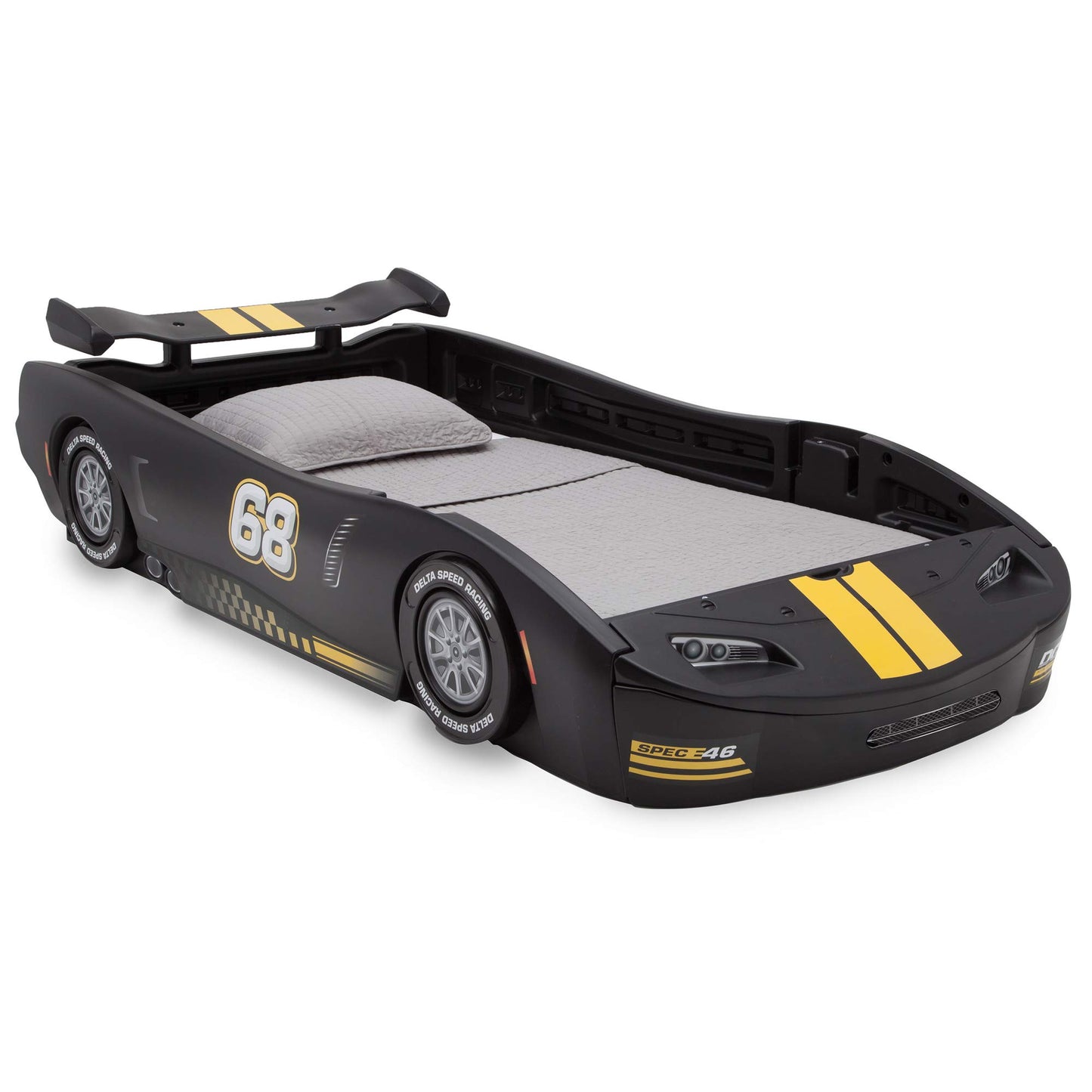 Delta Children Turbo Race Car Twin Bed, Blue