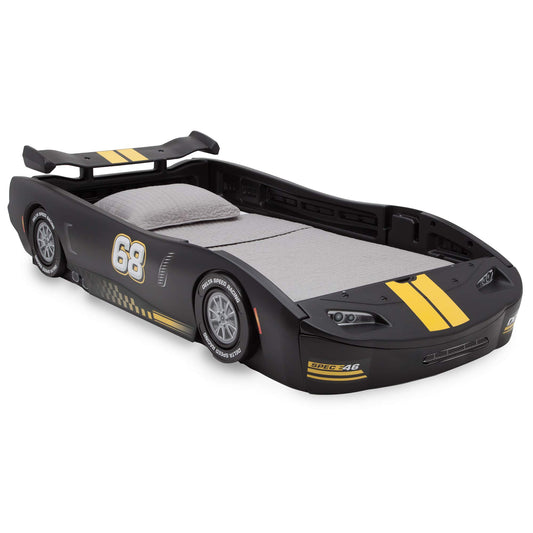 Delta Children Turbo Race Car Twin Bed, Blue