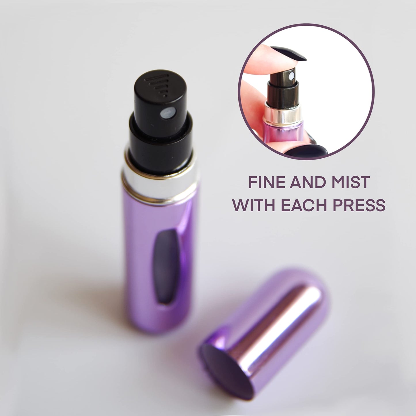KJHD Mini Refillable Perfume Atomizer Bottles: Portable Travel - Size Spray Sprayers for Cologne Perfumes - 4 Empty 5ml Bottles for Easy Refill