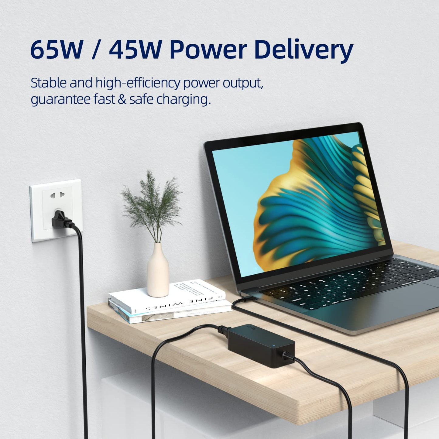 65W USB C Charger Fit for Lenovo IdeaPad Slim 5 5-15ITL05 5-14ARE05 5-14ITL05 5-15IIL05 5-14IAU7 5-14IIL05 5-16IRL8 5-15ABA7 5-14ALC05 5-16IRU9