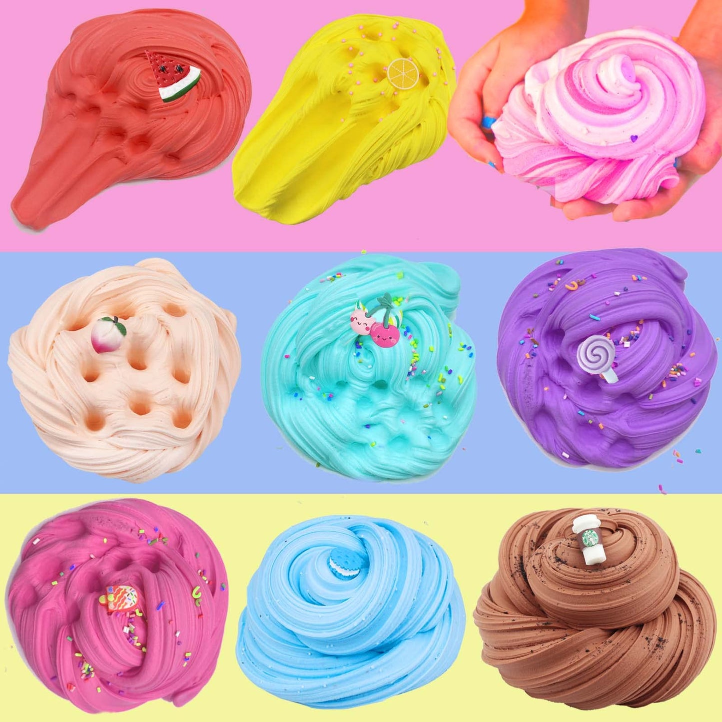 HFCHUPIN Butter Slime Kit for Girls and Boys 11pack with Scent,Stretchy and Non-Sticky,Stress Relief Fidget Toy,Birthday Gift and Party Favors Easter Basket Stuffers