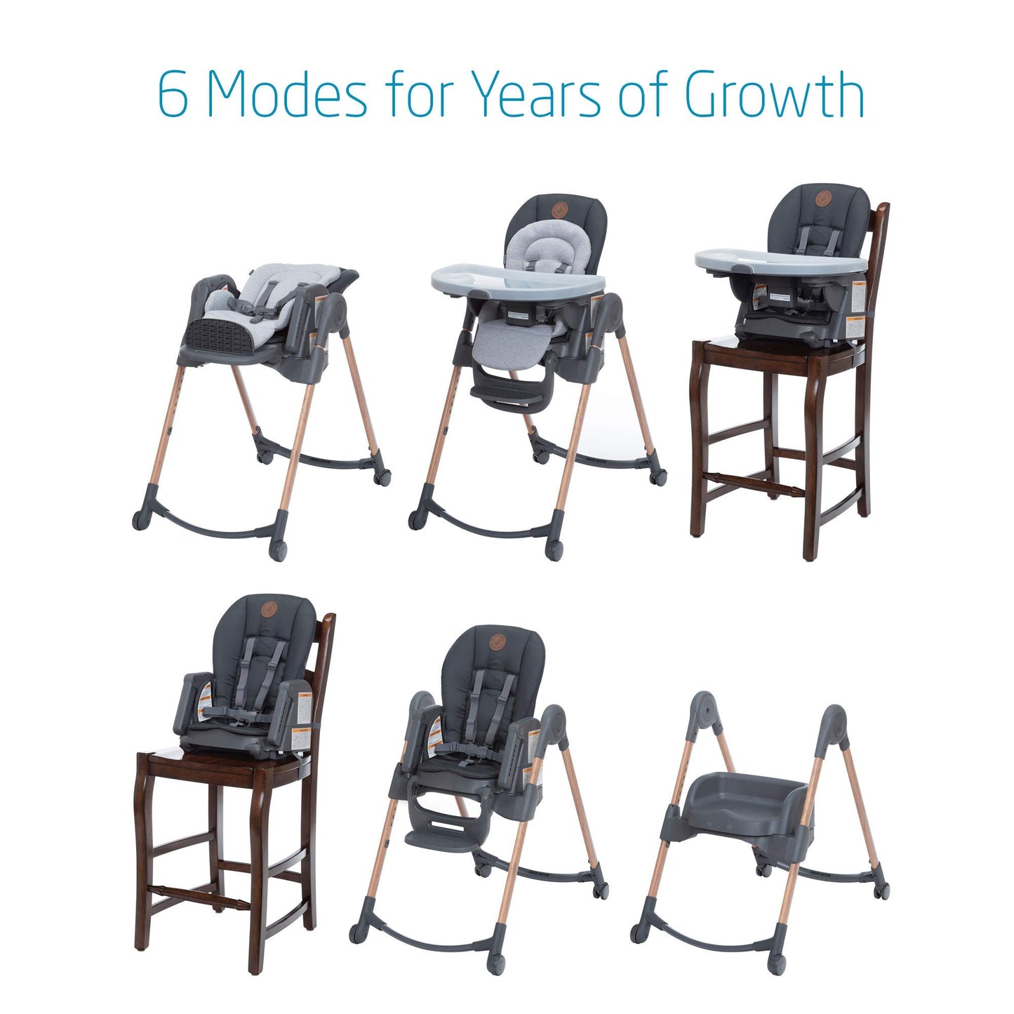 Maxi-Cosi 6-in-1 Minla High Chair, Essential Graphite