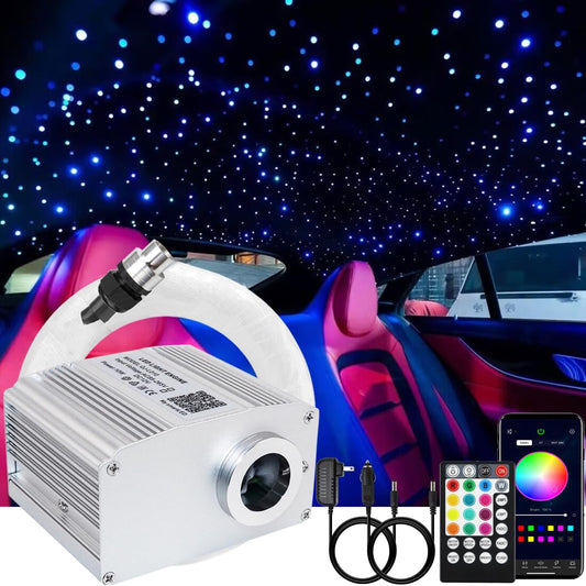AMKI Twinkle 10W Fiber Optic Light Star Ceiling Kit, Mixed 380pcs 9.8ft Starlight Headliner Music Mode APP/Remote Control for Car Home Roof