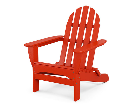 POLYWOOD AD5030SR Classic Folding Adirondack Chair, 38.5" H x31.25 W x 33.5" D, Sunset Red