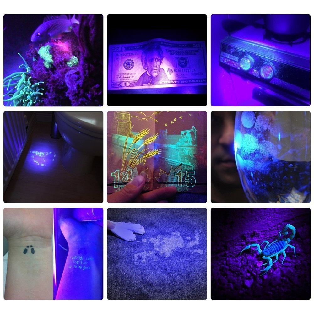 ALONEFIRE SV84 365nm UV Flashlight Strong 45W USB Rechargeable Black Light Money Detector for Resin Curing, Pet Urine, Scorpion, Fishing, Minerals,