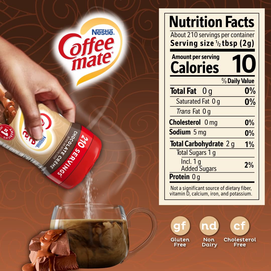 Nestle Coffee Mate Coffee Creamer Creamy Chocolate, Pack of 6 (15 Ounce)