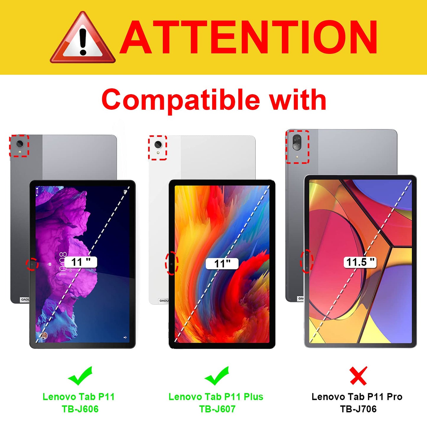 Fintie Case for Lenovo Tab P11 Plus Case 2021, Multi-Angle Viewing Folio Cover w/Pocket, Auto Wake/Sleep for Lenovo Tab P11 11” 2020 (Model: TB-J607F TB-J606X) Release Tablet, Black