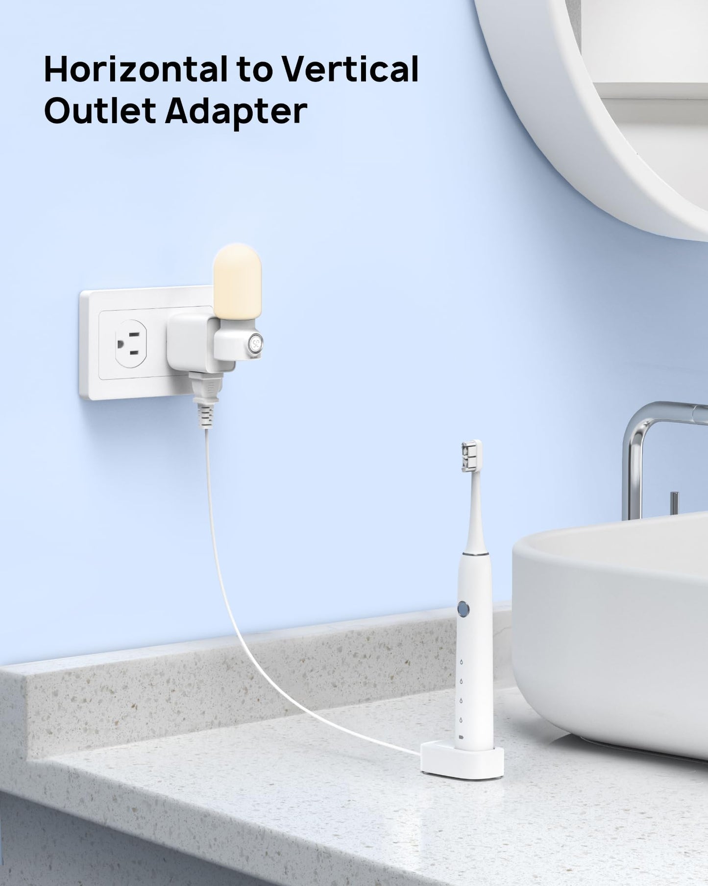 TROND Multi Plug Wall Outlet Extender - 2 Pack Electrical Outlet Splitter, 3 Way Plug Extender Multiple Outlet Adapter, Wall Tap Outlet Expander for Home Office Cruise Ship Travel Essentials, White