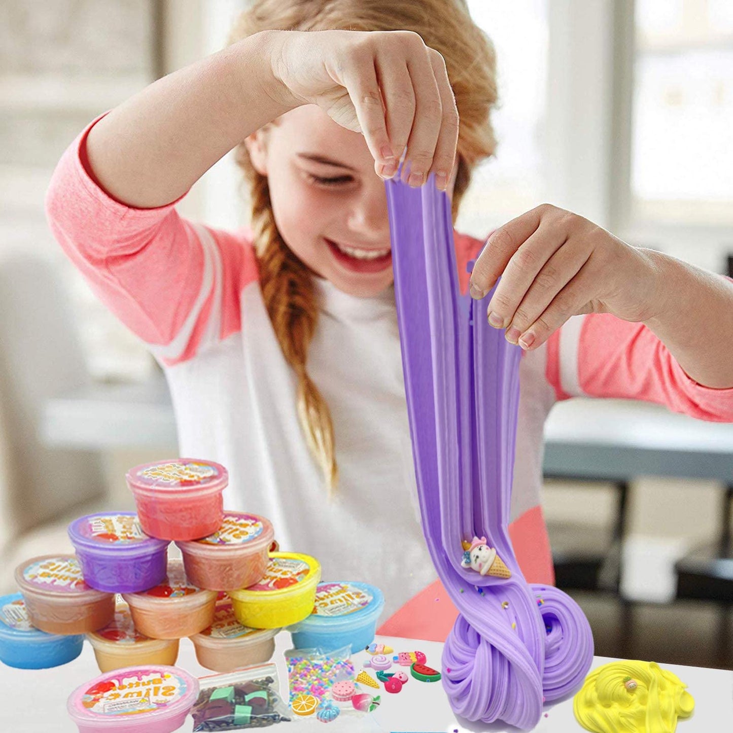 HFCHUPIN Butter Slime Kit for Girls and Boys 11pack with Scent,Stretchy and Non-Sticky,Stress Relief Fidget Toy,Birthday Gift and Party Favors Easter Basket Stuffers