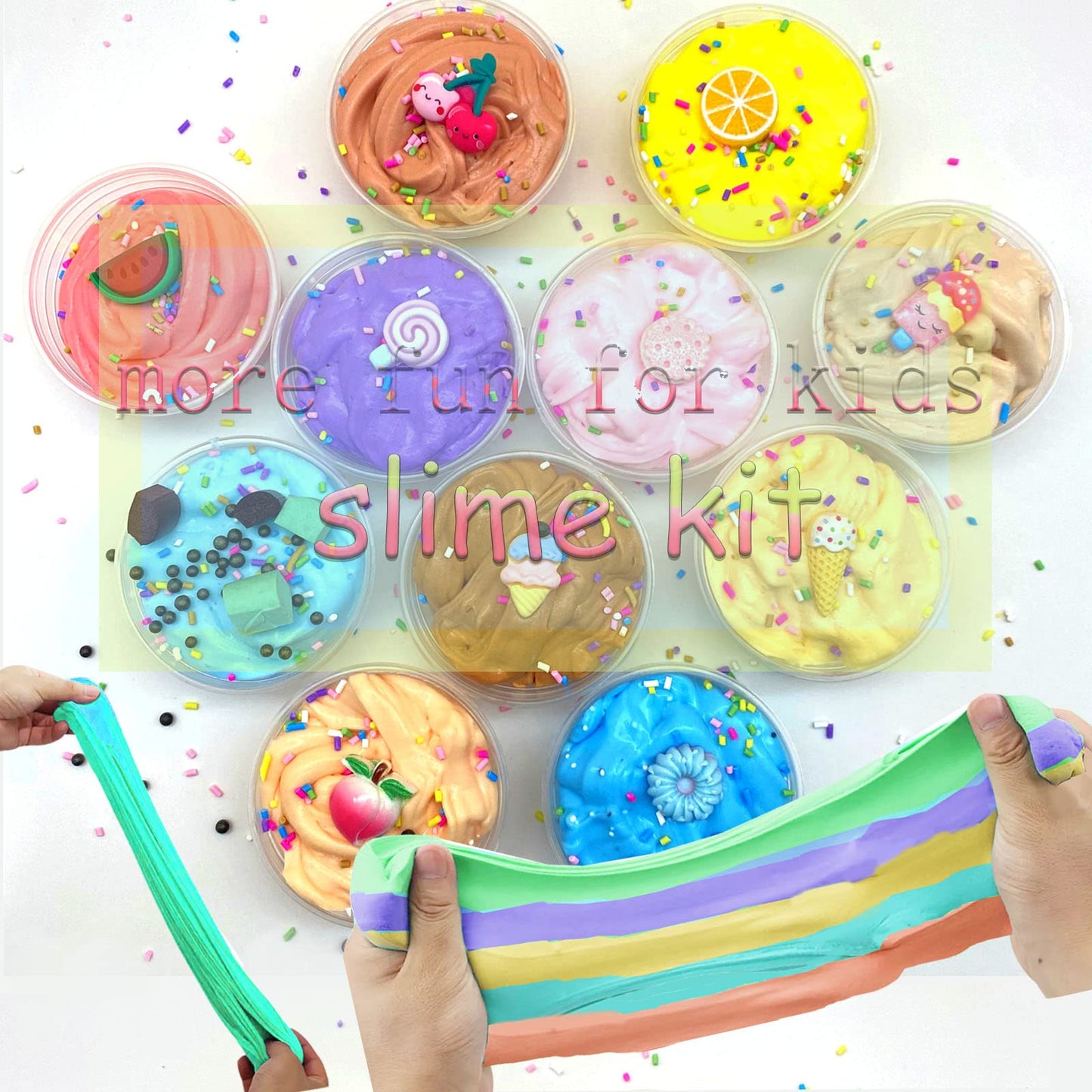 HFCHUPIN Butter Slime Kit for Girls and Boys 11pack with Scent,Stretchy and Non-Sticky,Stress Relief Fidget Toy,Birthday Gift and Party Favors Easter Basket Stuffers