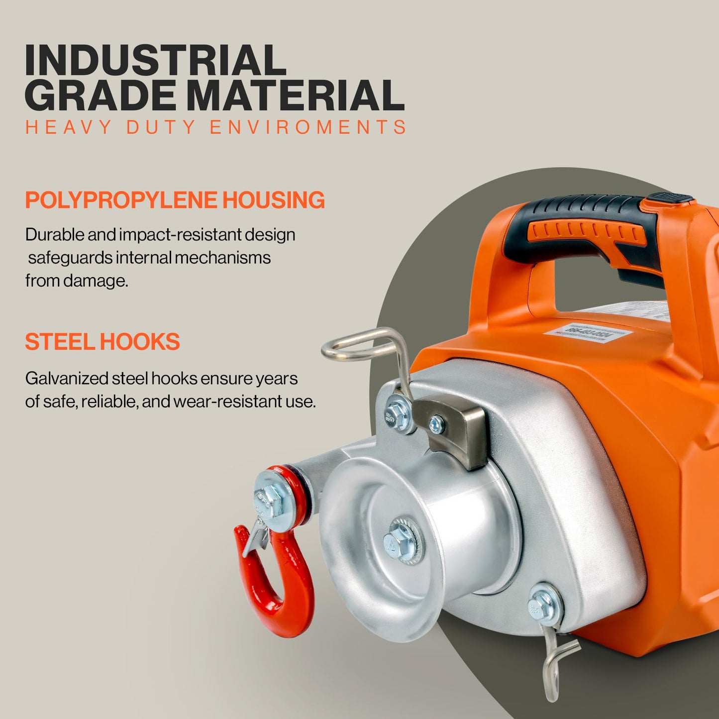 SuperHandy Electric Towing Capstan Winch Hoist Portable Cordless Brushless Motor Li-Ion Battery Powered 1000-2000 1/2-1 Ton Max Pulling Force for Forestry Hunting Off Road (100 Ft Rope Included)