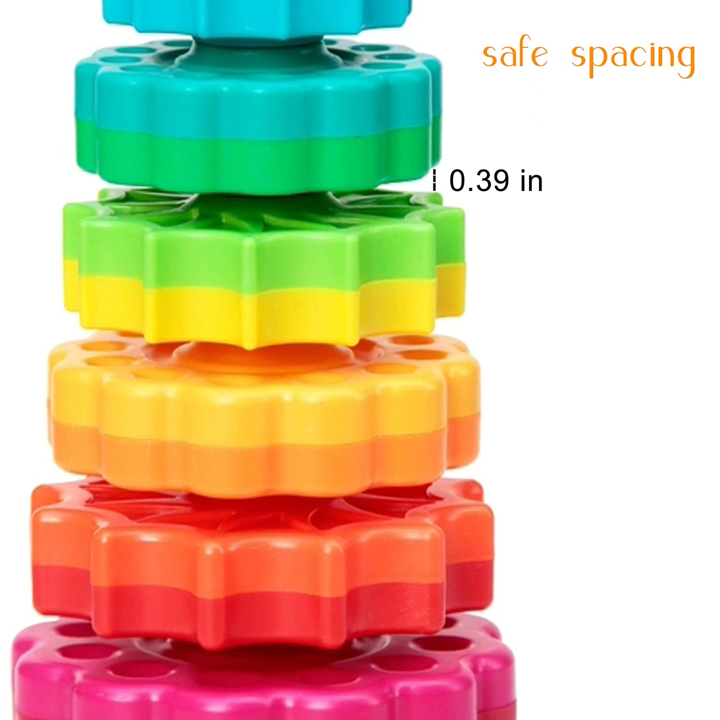 Baby Spinning Toy, Stacking Toy for Babies and Toddlers, Educational Toddler Learning Toys, Rainbow Spinning Wheel Toy for Focus, Dexterity, Brain Development, Interactive Learning stacking toys