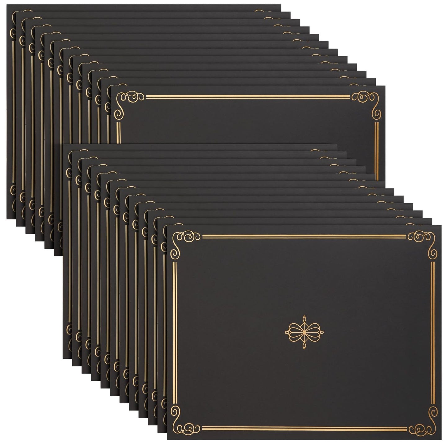 24-Pack Black Award Certificate Holders - Bulk Certificate Holders for Graduation, Diploma, Employee Appreciation, Certifications (fits 8.5x11)