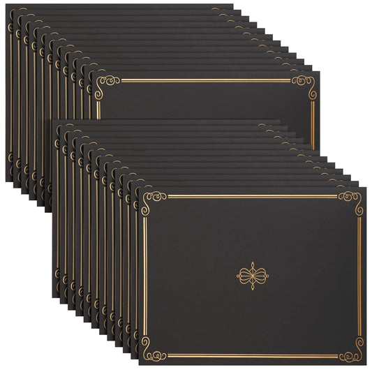 24-Pack Black Award Certificate Holders - Bulk Certificate Holders for Graduation, Diploma, Employee Appreciation, Certifications (fits 8.5x11)