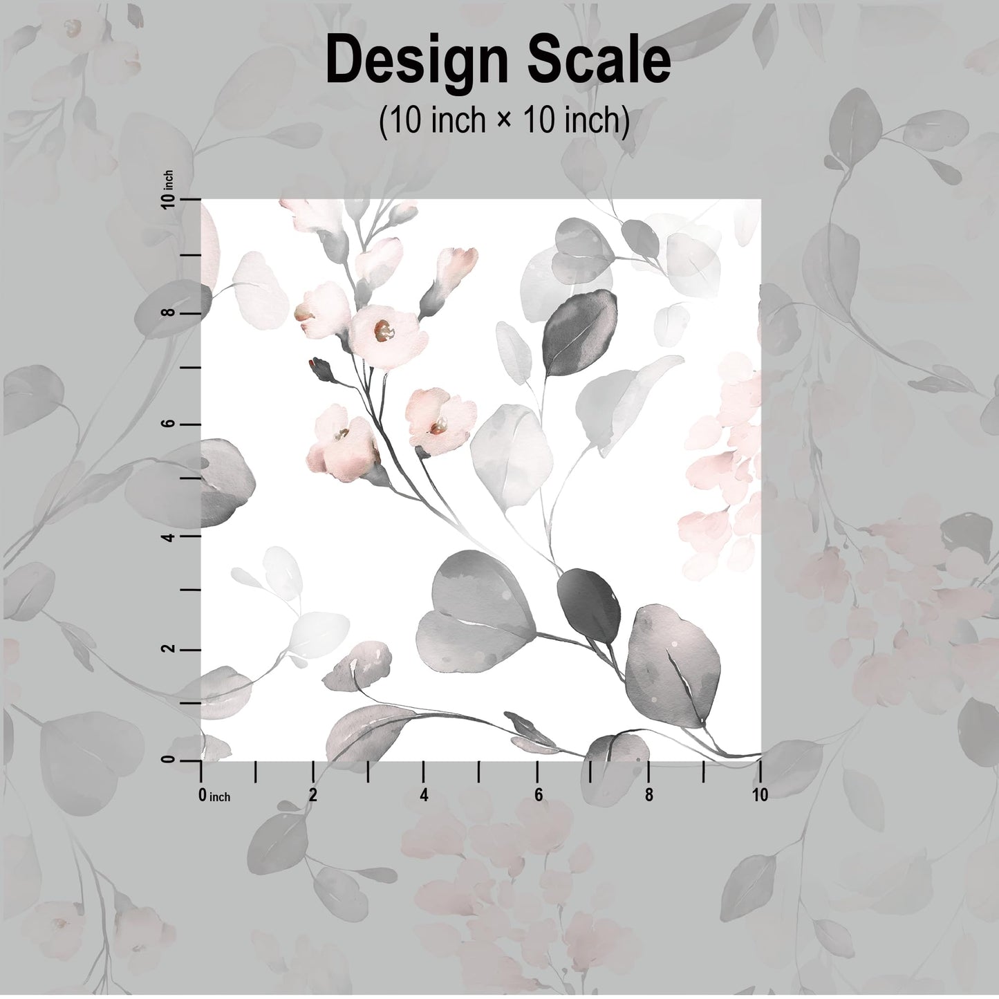 Blooming Wall DPY53 Watercolor Boho Fresh Gray Leaves Textured Peel and Stick Wallpaper Self-Adhesive Prepasted Wallpaper