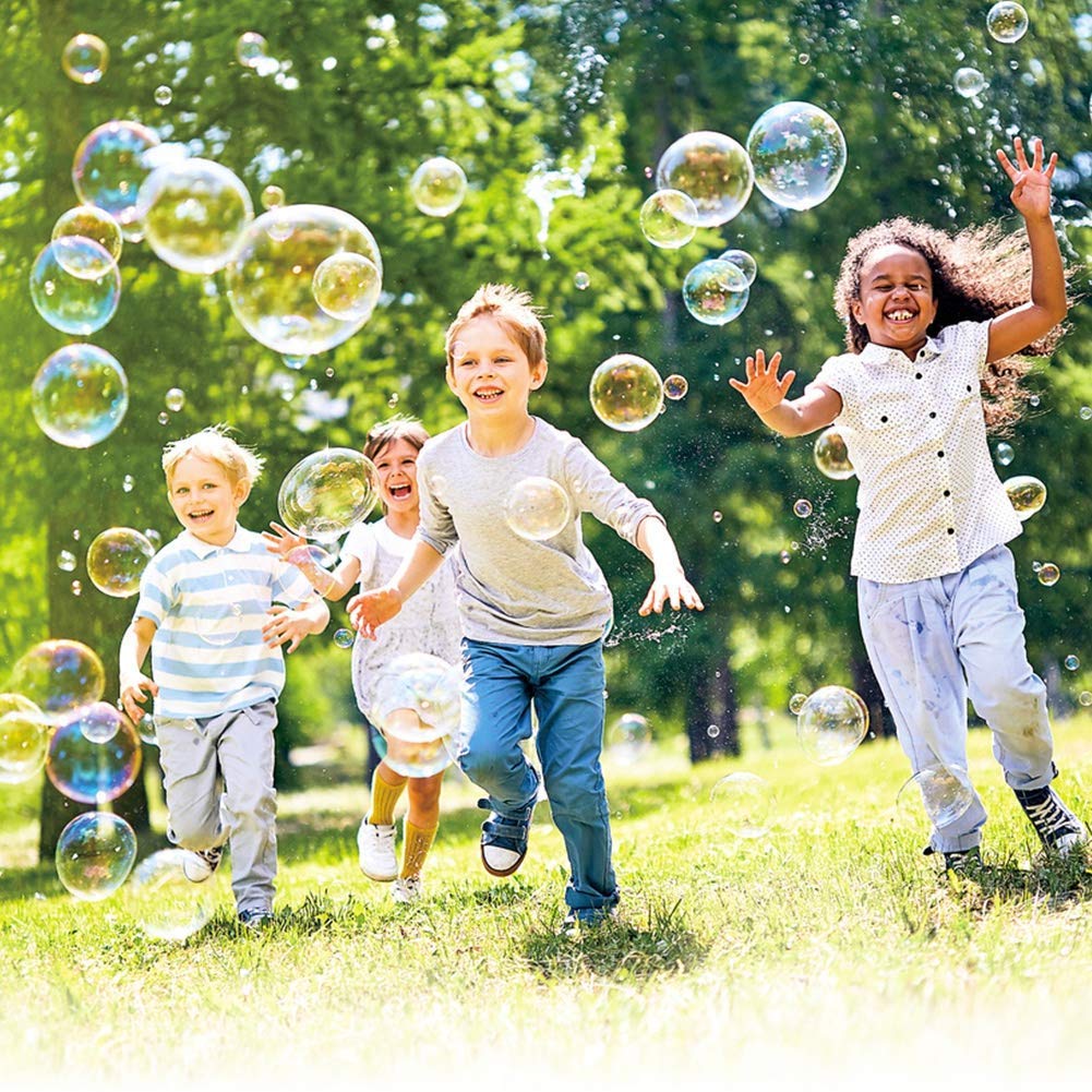 ATDAWN Metal Portable Bubbles Machine, Professional Automatic Bubble Maker with High Output for Outdoor/Indoor Use, Wireless Remote Control (Black)