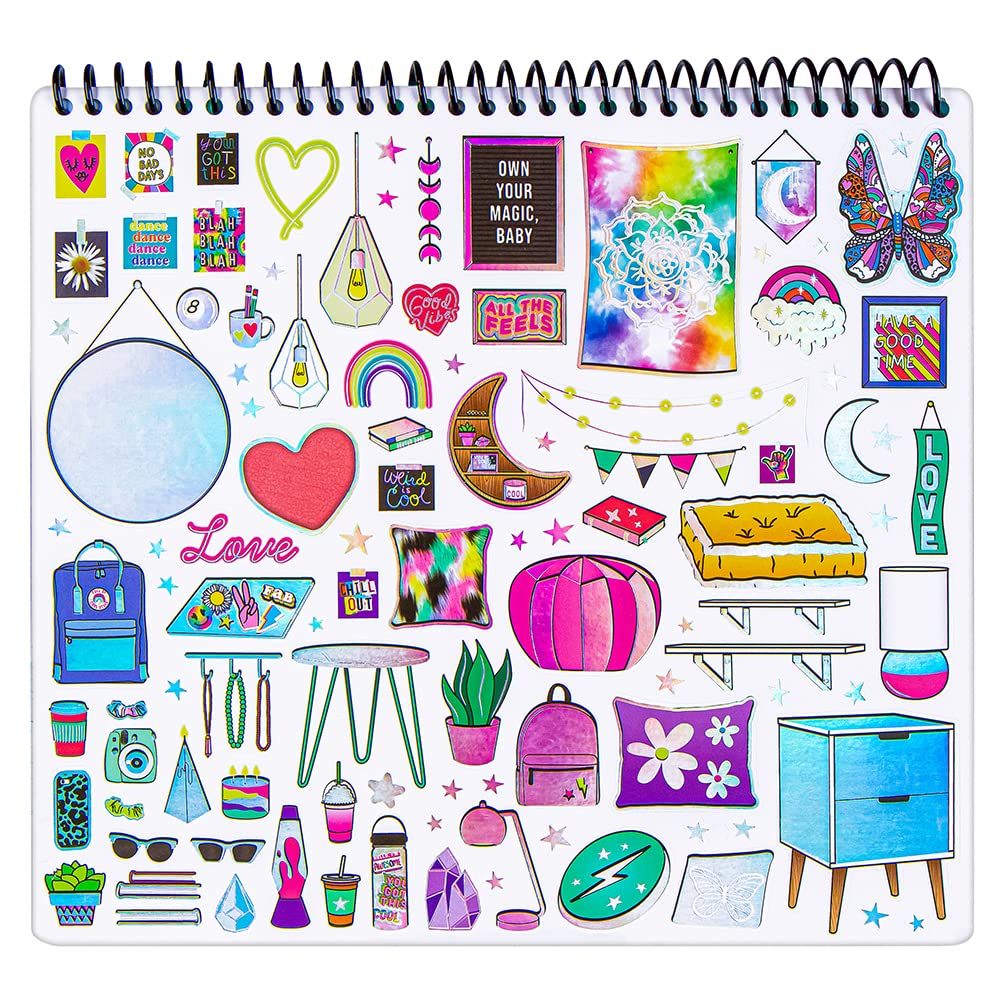 Fashion Angels Interior Design Sketch Portfolio 11510 Sketch Book for Beginners, Sketch Pad with Stencils and Stickers For Kids 6 and Up