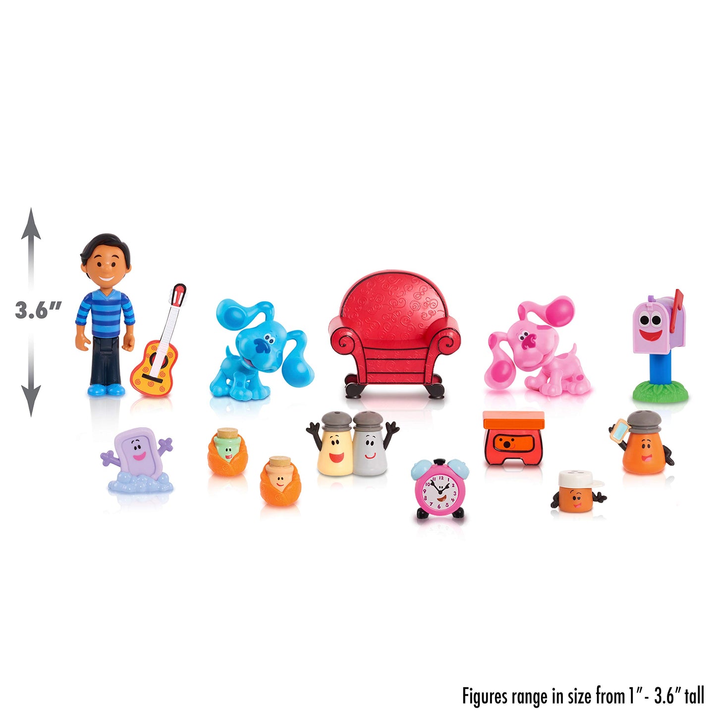 Just Play Blue's Clues & You! Deluxe Play-Along Friends Set, 14-Piece Figure Set, Kids Toys for Ages 3 Up