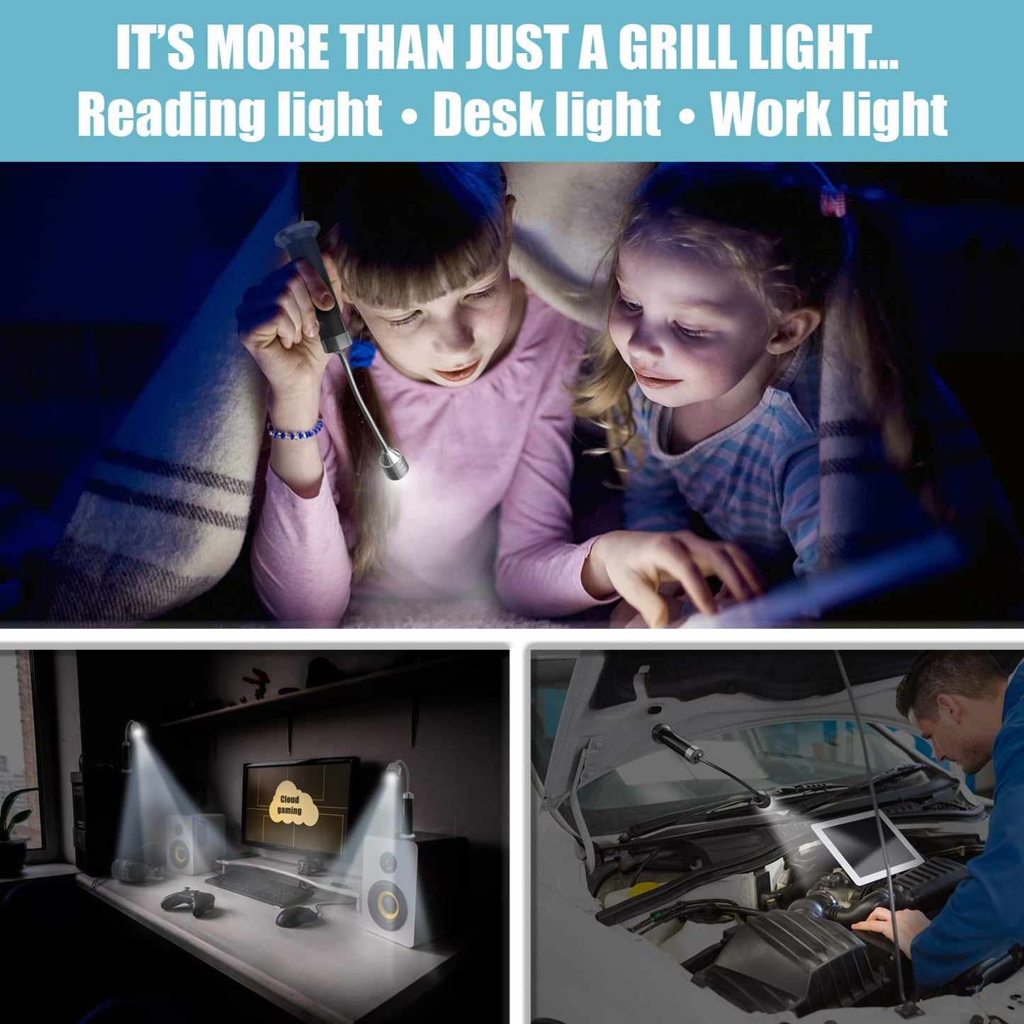 Revive Outdoors BBQ Grill Light with LED Lights & Magnetic Base - Accessory for Outdoor Cooking on Grill, Smoker, or Griddle & Grilling Gift for Men