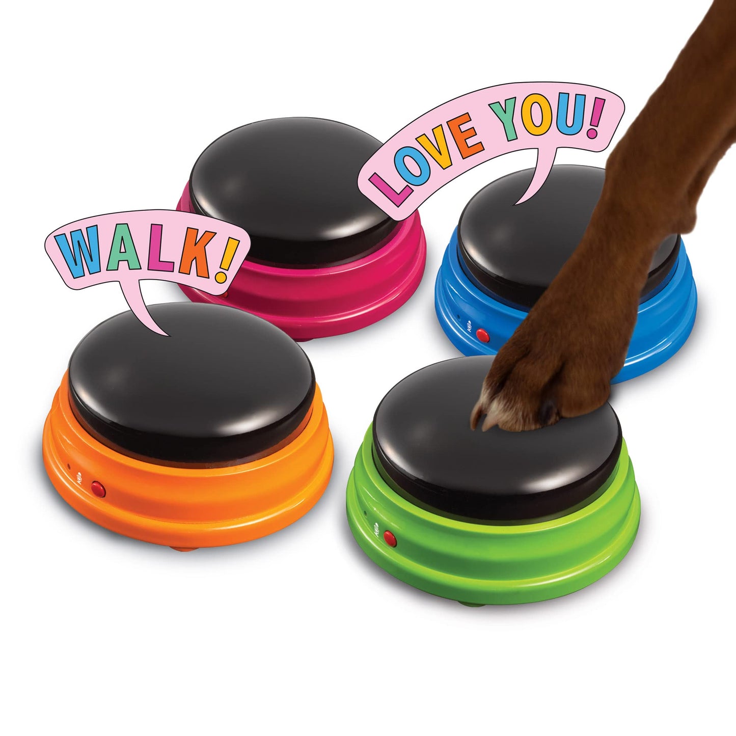 Hunger for Words Talking Buttons Starter Set - Recordable Buttons to Teach Your Dog to Communicate, Dog Training Games