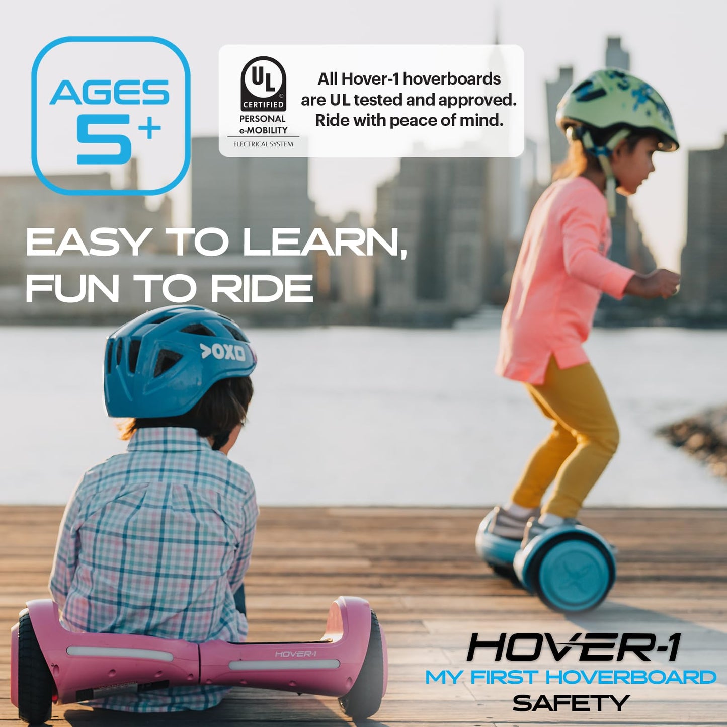 Hover-1 My First Hoverboard Electric Self Balancing Hoverboard for Kids with 5 mph Max Speed, Dual 150W Motors, 6.3” Tires, 3 Miles Max Range, and LED Headlights Self Balancing Scooter