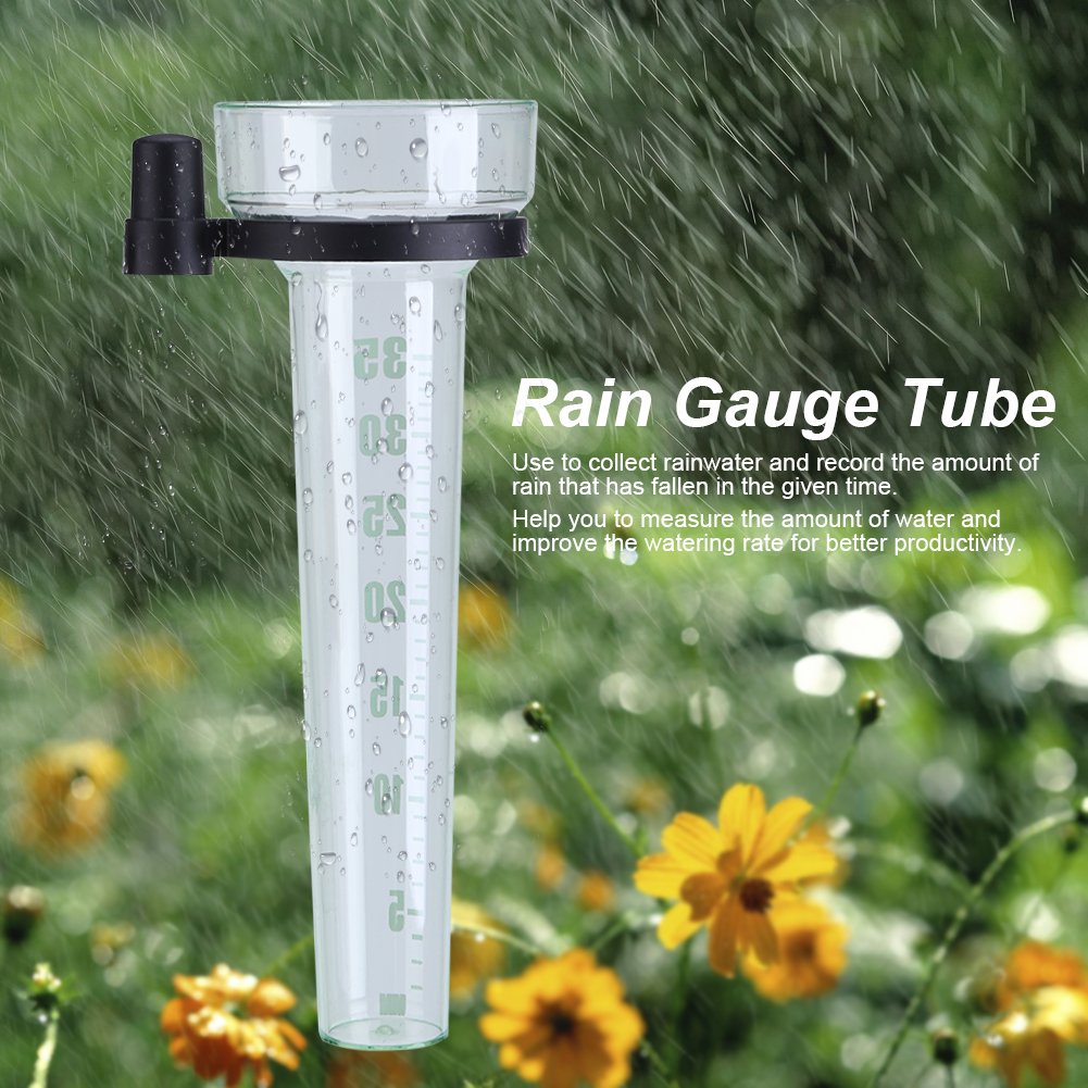 Yosoo Rain Gauge,Tube Sturdy Plastic Udometer with Large Printed Numbers for Garden Outdoor Yard-35mm Capacity