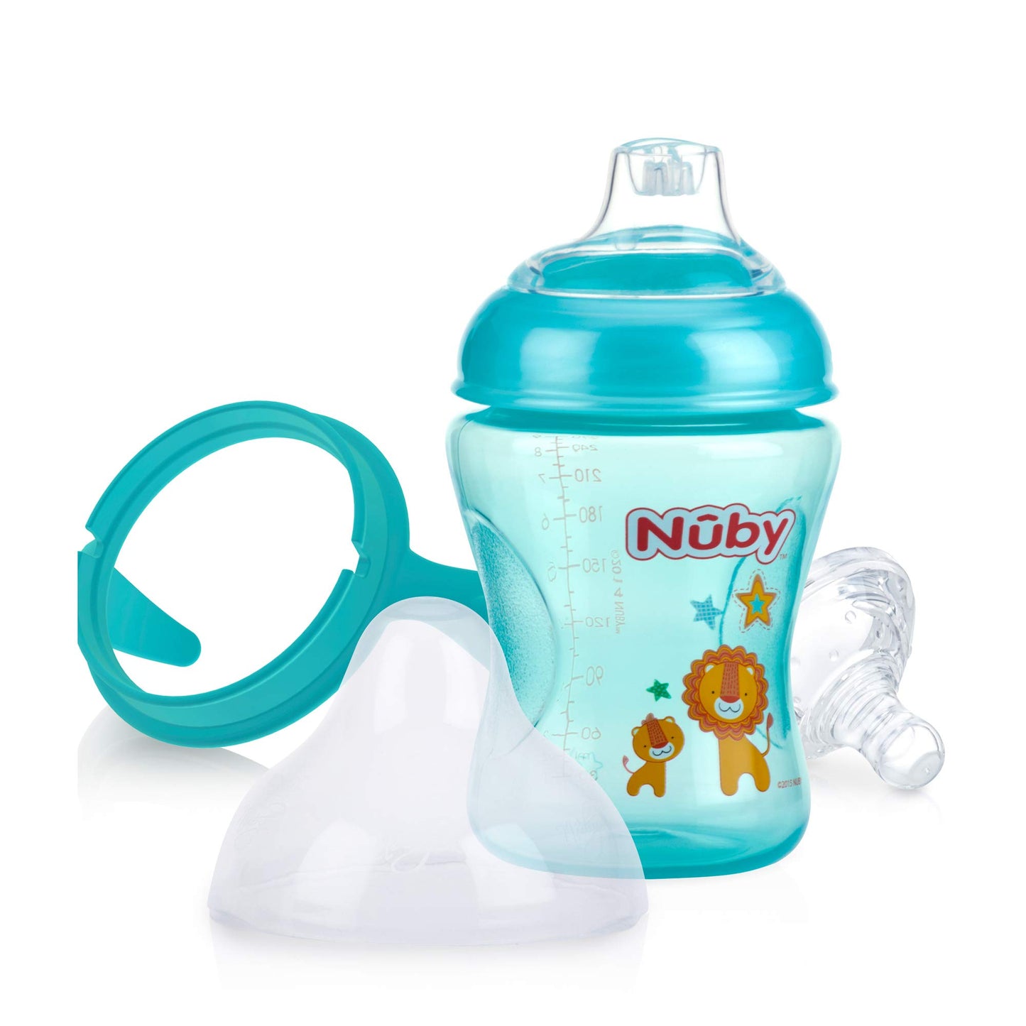 Nuby Non-Drip 3-Stage Nurser with Wide Neck - Bottle to Sippy Cup - (3-Pack) 11 Oz - 3+ Months