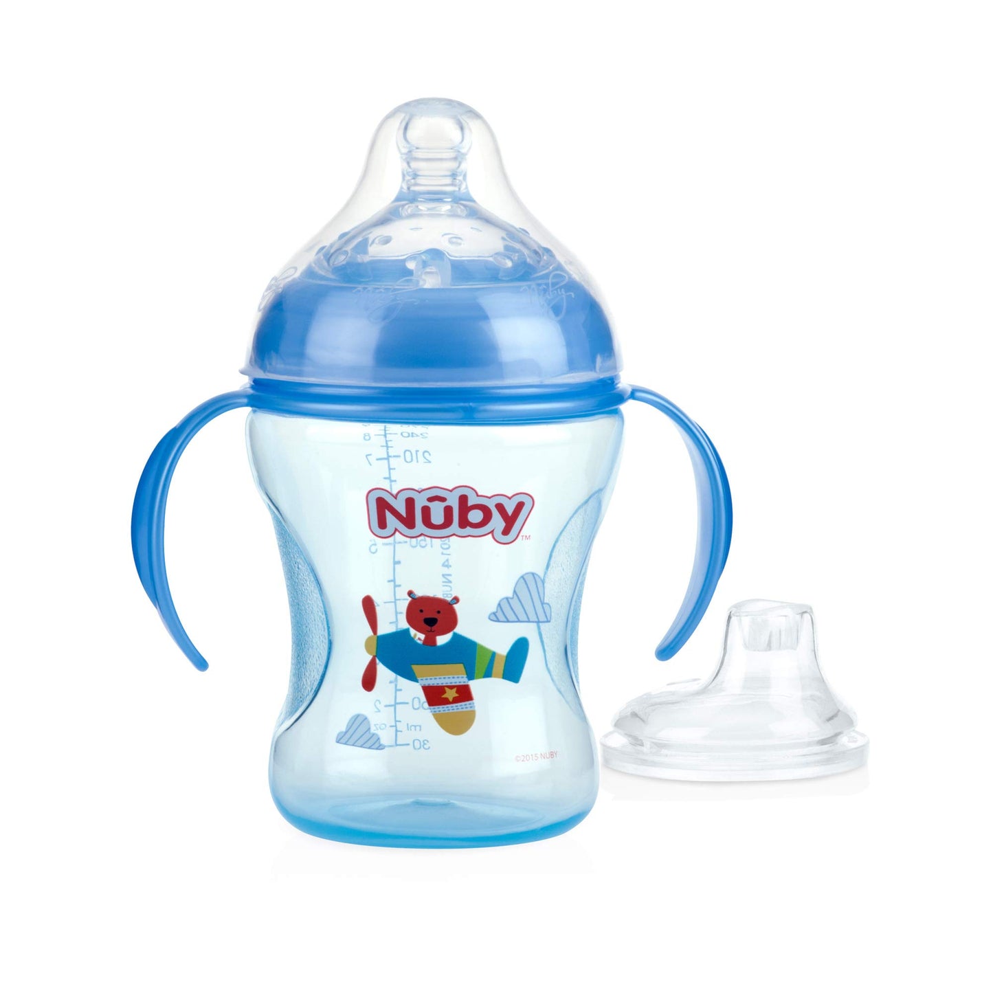 Nuby Non-Drip 3-Stage Nurser with Wide Neck - Bottle to Sippy Cup - (3-Pack) 11 Oz - 3+ Months