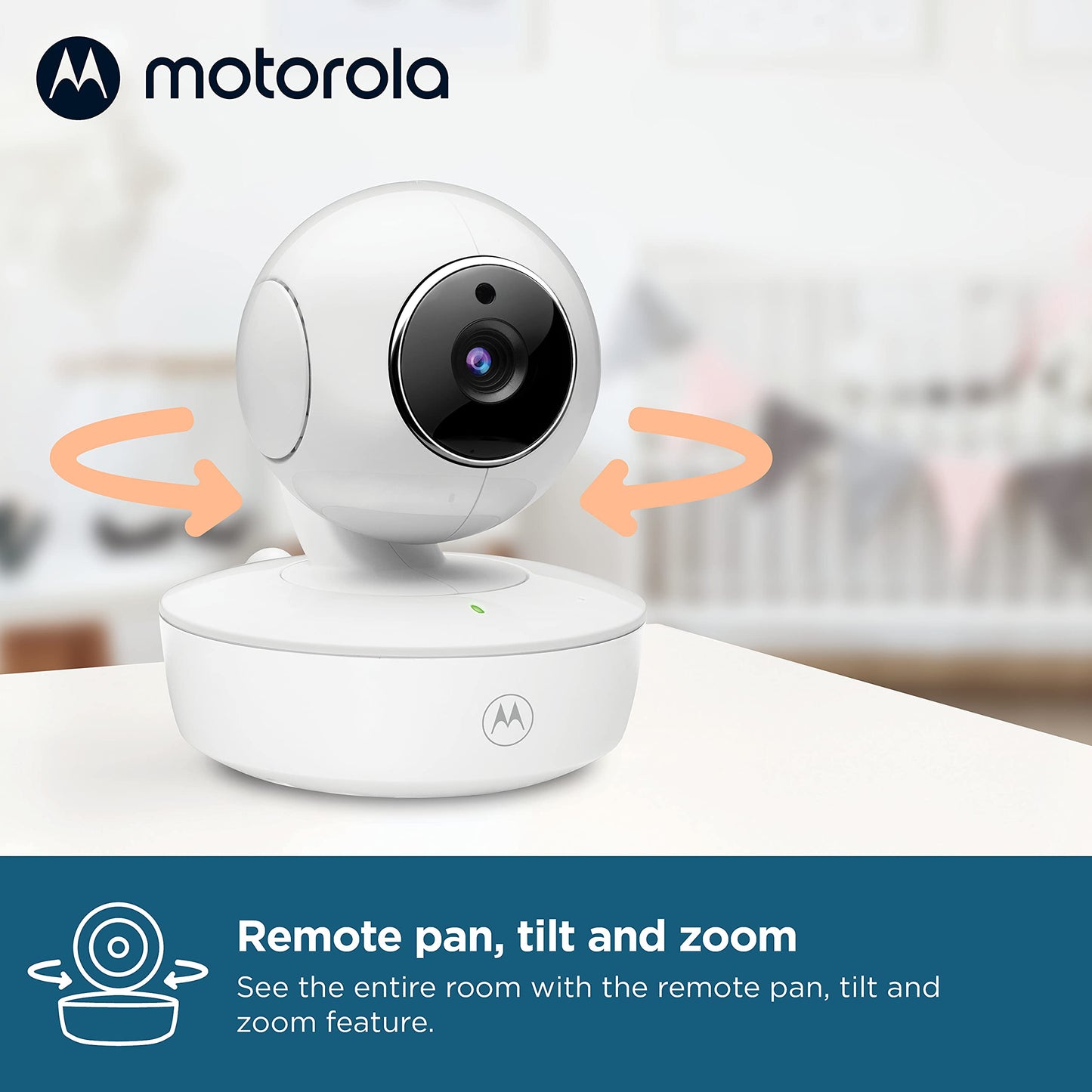 Motorola Baby Monitor VM36XL - Indoor Video with 2 Cameras, 480x272p, 1000ft Range, 2.4 GHz Wireless 5" Split Screen, 2-Way Audio, Remote Pan, Tilt, Zoom, Room Temp, Lullabies, Night Vision