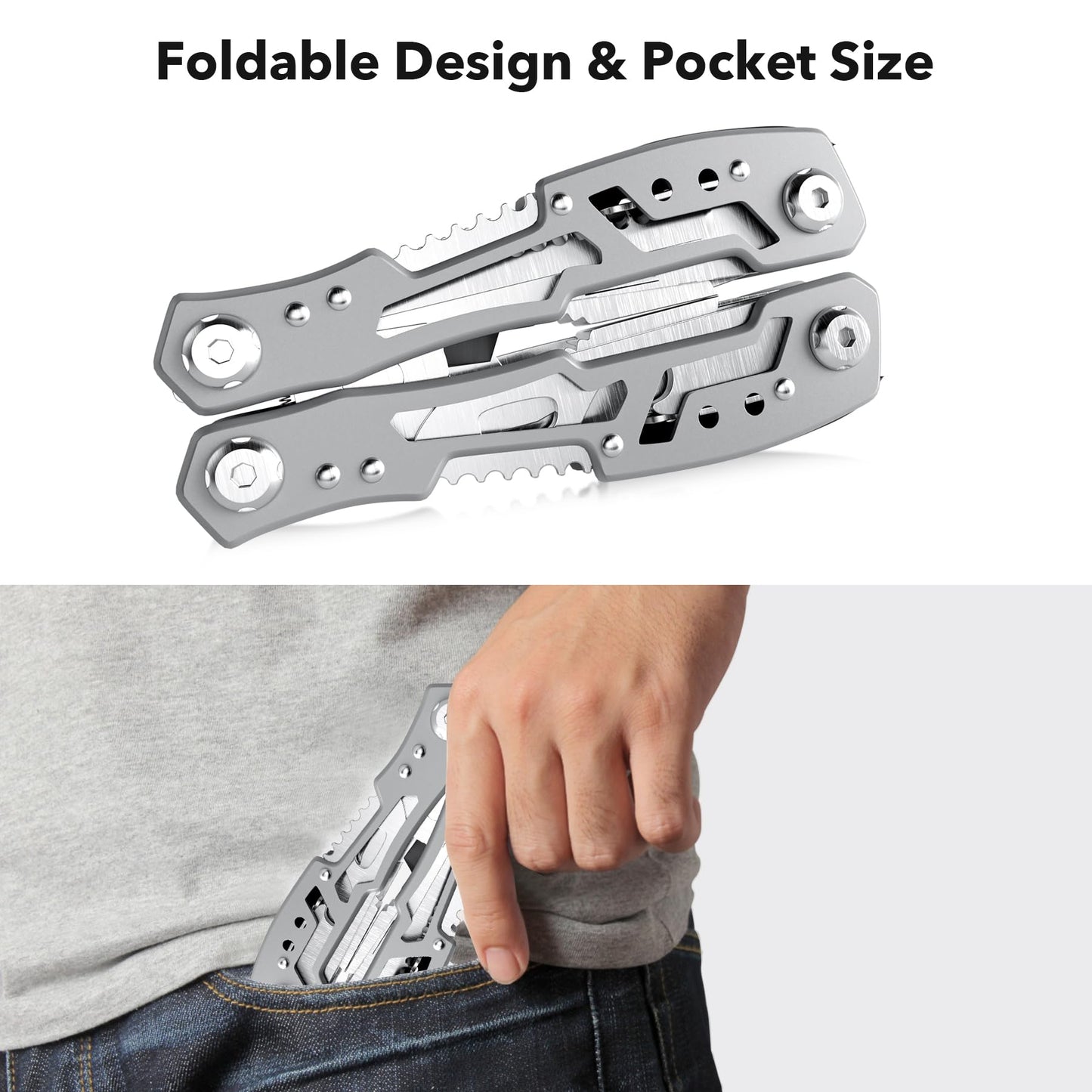 14-In-1 Multitool Pliers，Premium Portable Multi Tool ，with Safety Locking Professional Stainless Steel Multitool Pliers Pocket Knife,Apply to Survival