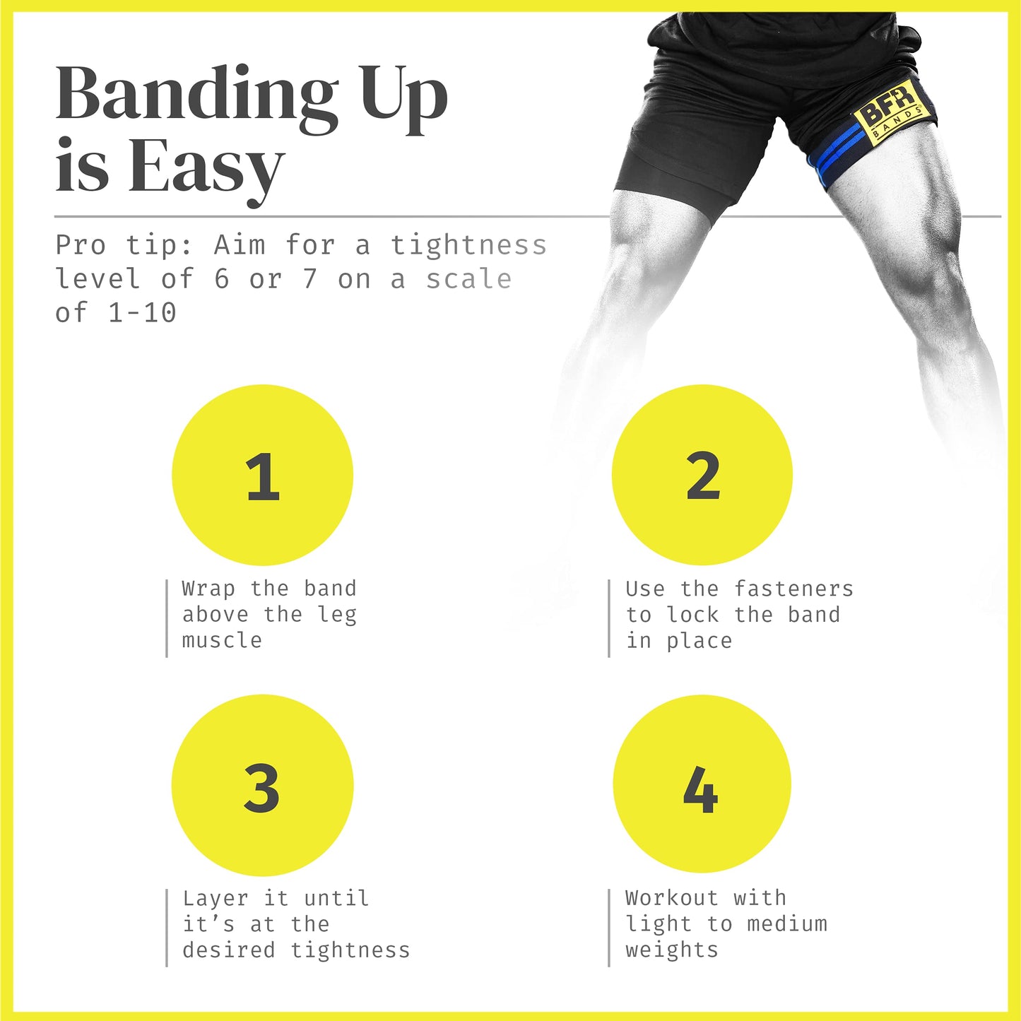 BFR BANDS Blood Flow Restriction Bands - 2 Pack for Legs, Booty & Glutes, 3-Inch Wide Straps - DoubleWrap Occlusion Bands for Gym & Weight Lifting to Increase Muscle Mass in Women & Men