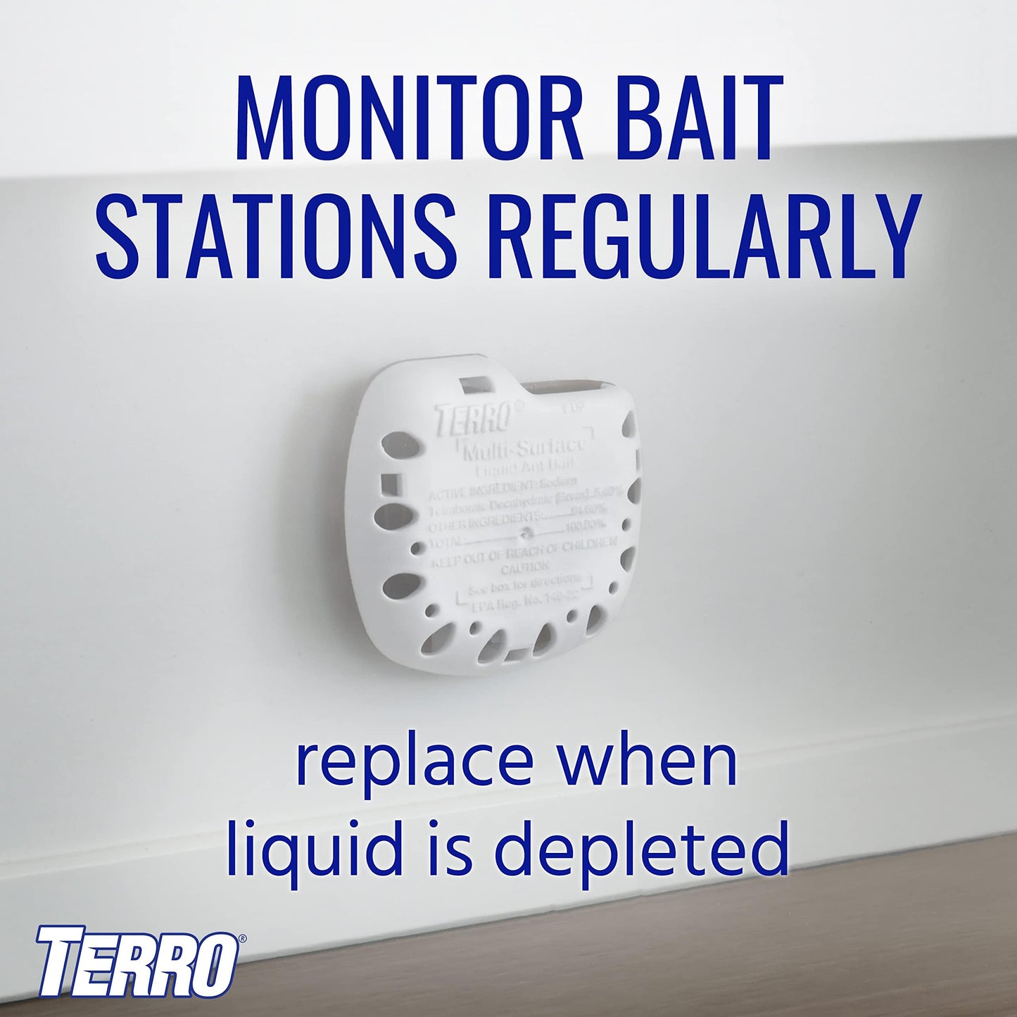 Terro T334B Indoor Multi-Surface Liquid Ant Bait and Ant Killer - 4 Discreet Ant Bait Stations - Kills Common Household Ants (Pack of 2)