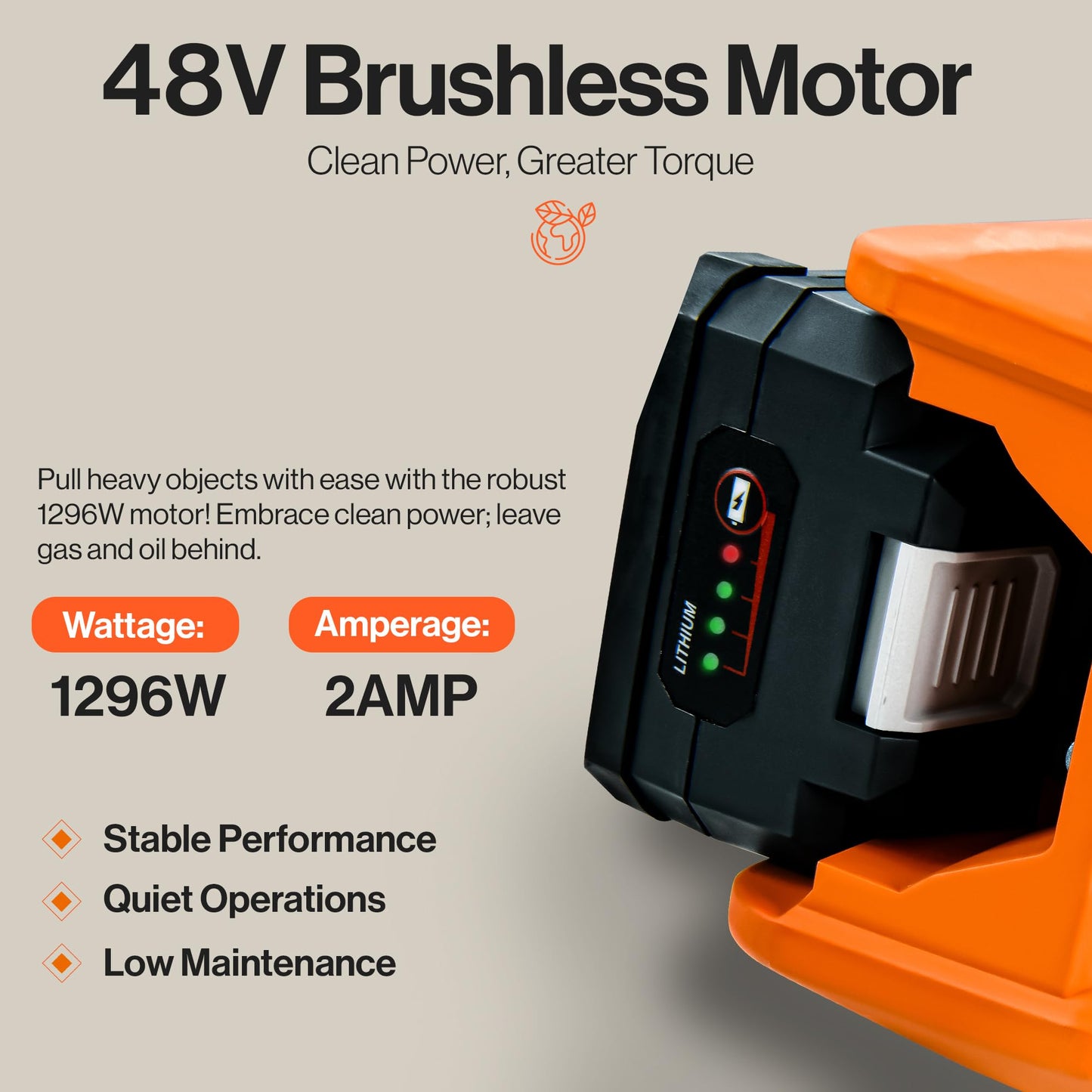 SuperHandy Electric Towing Capstan Winch Hoist Portable Cordless Brushless Motor Li-Ion Battery Powered 1000-2000 1/2-1 Ton Max Pulling Force for Forestry Hunting Off Road (100 Ft Rope Included)