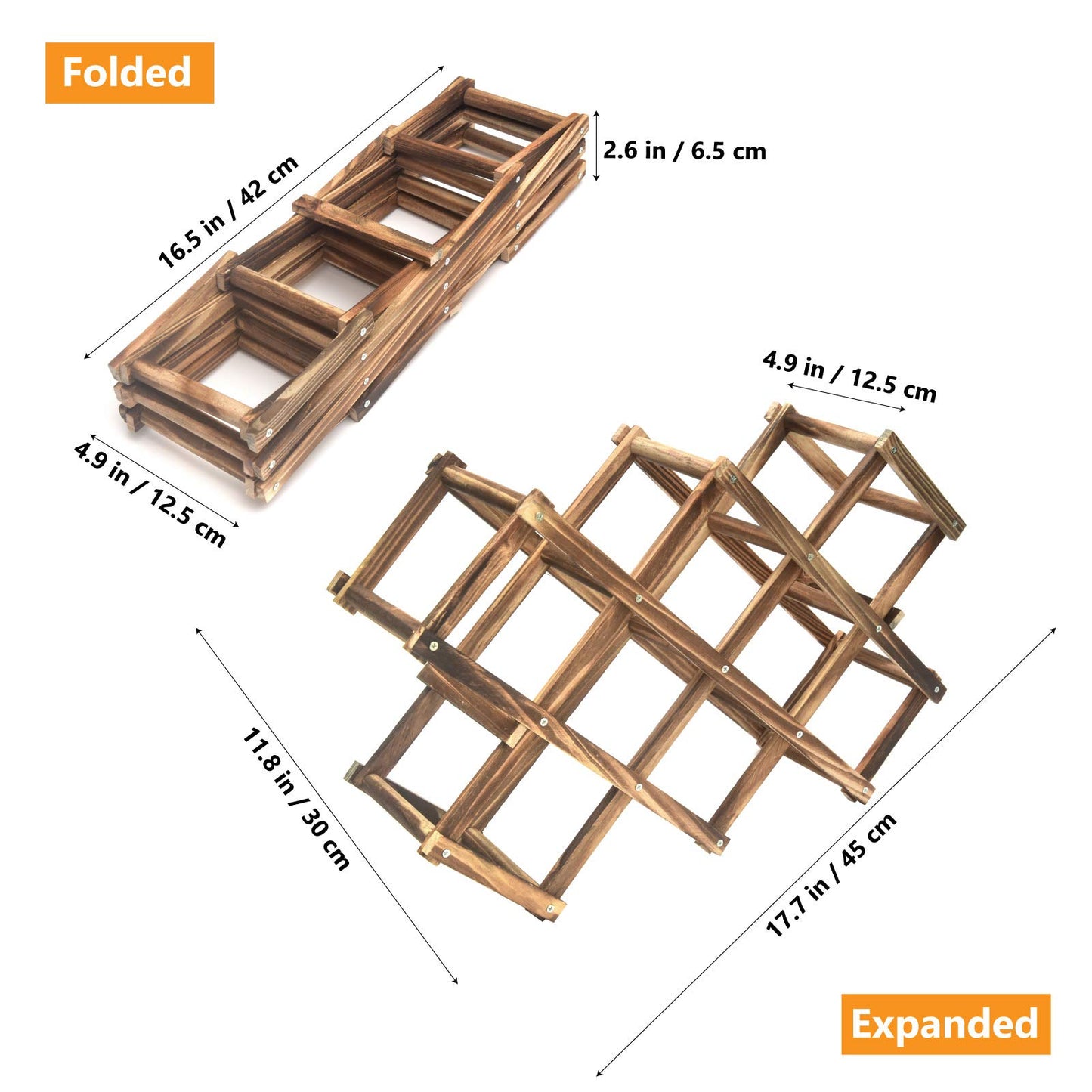 Callenbach Wine Rack Countertop, Wine Bottle Holder Table Wine Racks Freestanding Floor, Wooden Foldable 10 Bottles Wine Storage for Wine Cabinet, Home Kitchen, Dining Room, Pantry, Wine Cellar, Bar