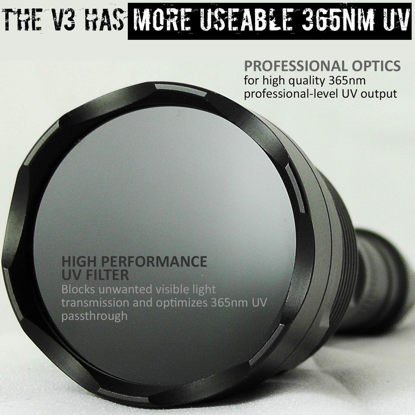uvBeast New V3 365nm Black Light UV Flashlight – High Definition Ultraviolet - HIgh Power and Long Range Professional Grade Beam Best for Professional/Commercial Use – USA Stock