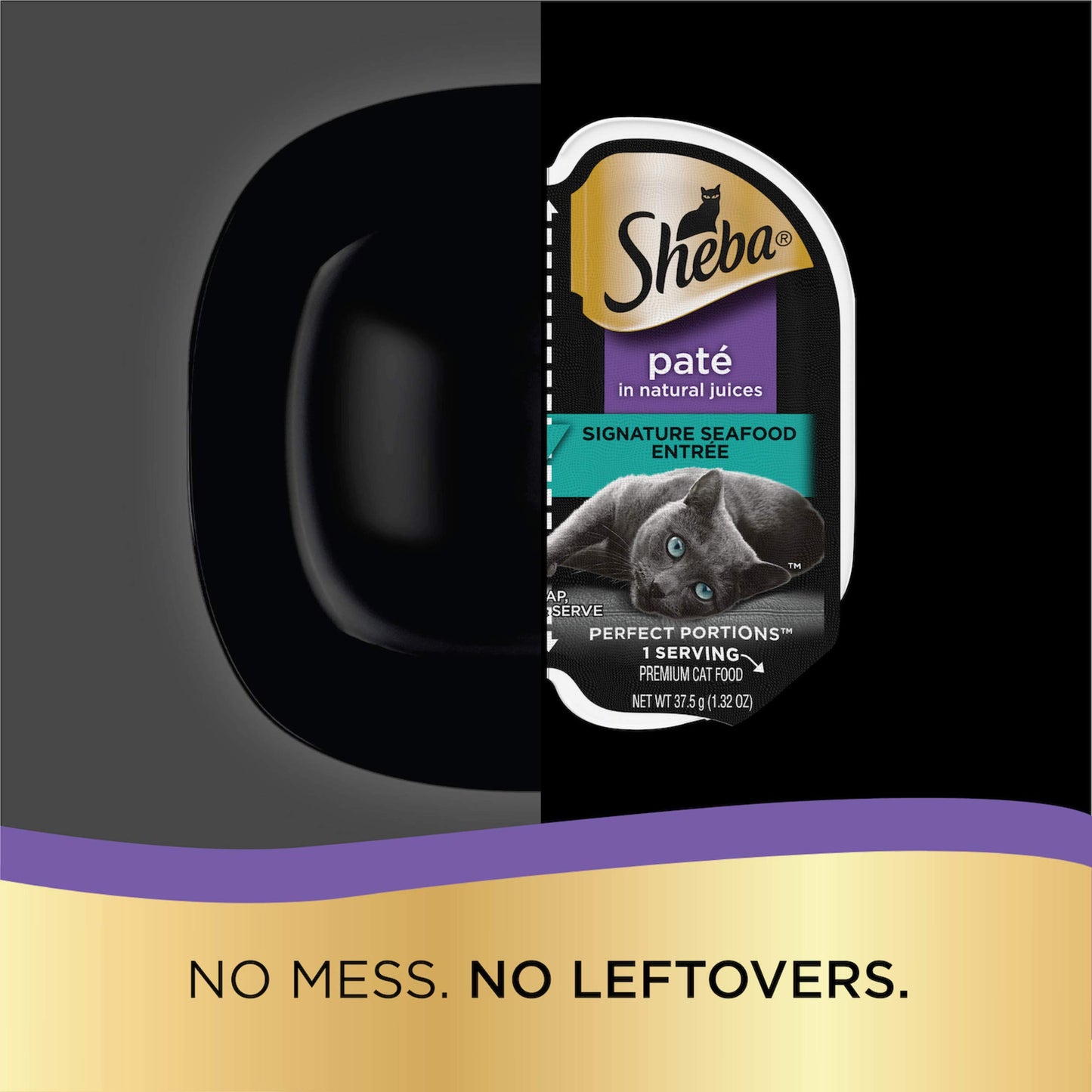 SHEBA Perfect Portions Paté Wet Cat Food Trays (24 Count, 48 Servings), Signature Seafood Entrée, Easy Peel Twin-Pack Trays