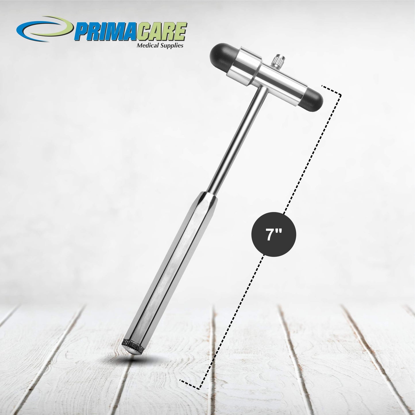 Primacare DH-3693 Buck Neuro Reflex Hammer | Neurological Reflexes Testing Hammer with Dual-Plastic Head & Built-In Brush | Best Medical Supplies for Doctors, Nurses and Students | 7.5 Inches