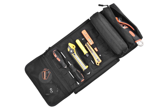 Leopauto Roll Up Tool Bag- Small Tool Bag,Motorcycle Bags,Store Kinds Of Repair,Suitable For Electricians, Plumbers, Carpenters And Hobbyists,Easy To Carry, Wear And Durable,Black
