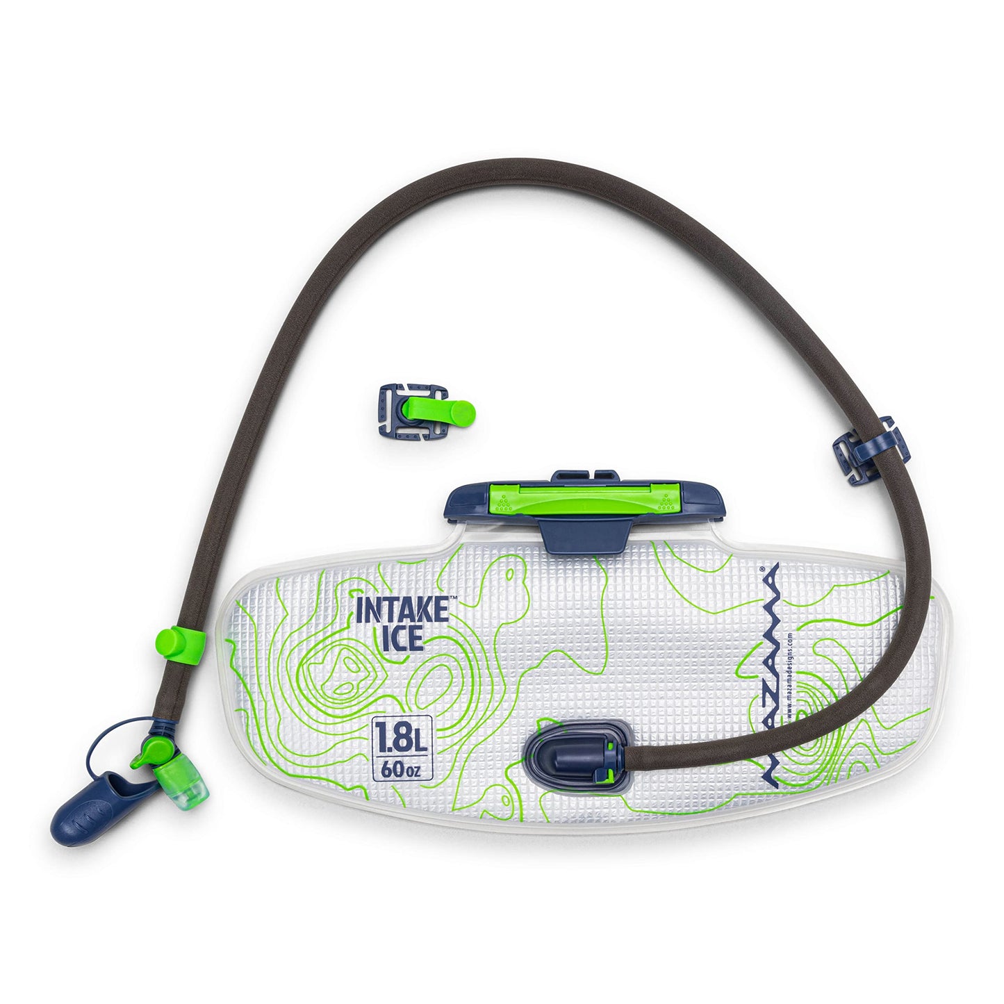 Mazama Intake ICE 1.8L Lumbar Insulated Water Hydration Reservoir - Keeps Liquids Cold for up to 4 Hours - with GYZR Bite Valve - Water Bladder for Hiking and Outdoor Adventures